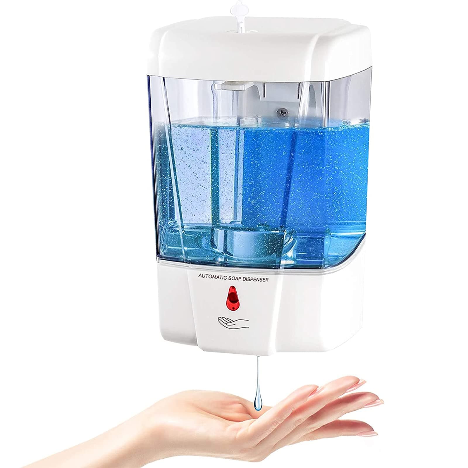LILILIAN FMY  Touchless Soap Dispenser Wall Mount Automatic Hand Sanitizer Dispenser for Kitchen Bathroom Office 600ml Capacity