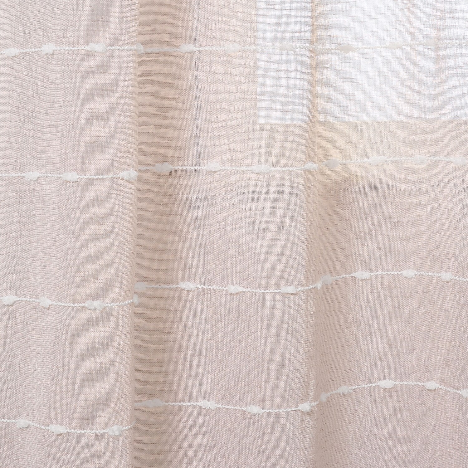 Blush Sheer Polyester Grommet Window Curtain Panels