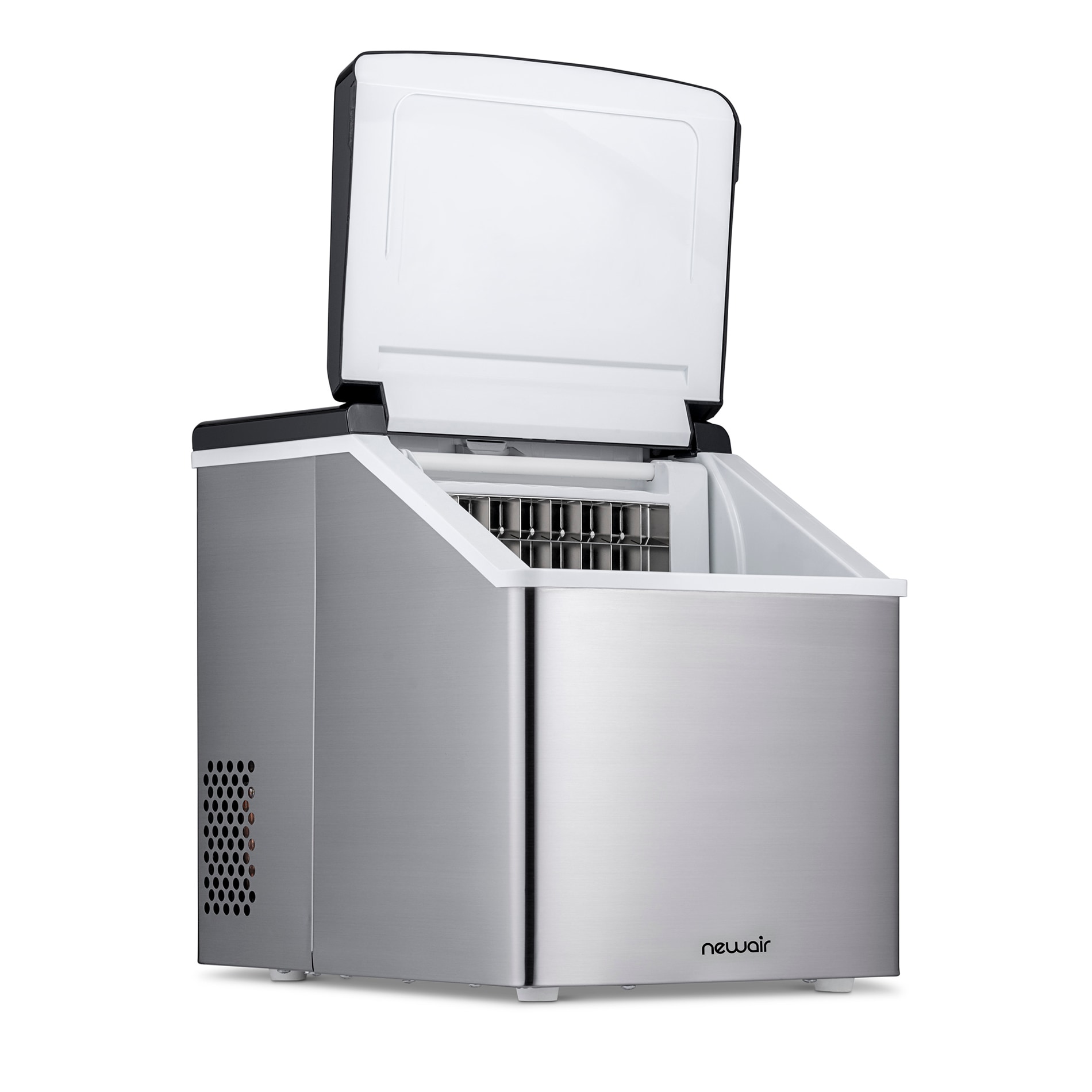 NewAir 45-lb Flip-up Door Countertop or Portable Cubed Ice Maker (Stainless  Steel) in the Ice Makers department at