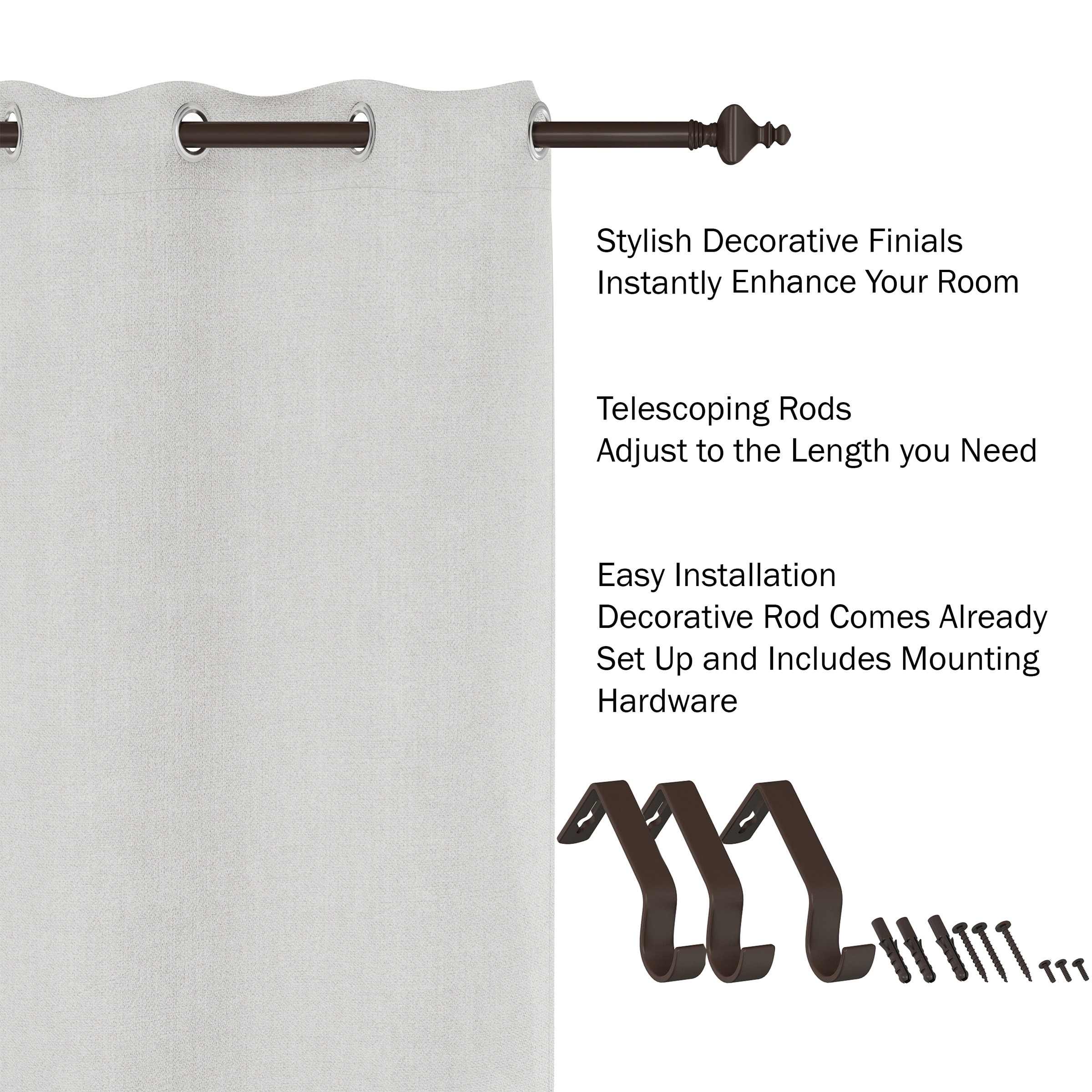 Hastings Home 861501HRC Curtain-Rods - View #5