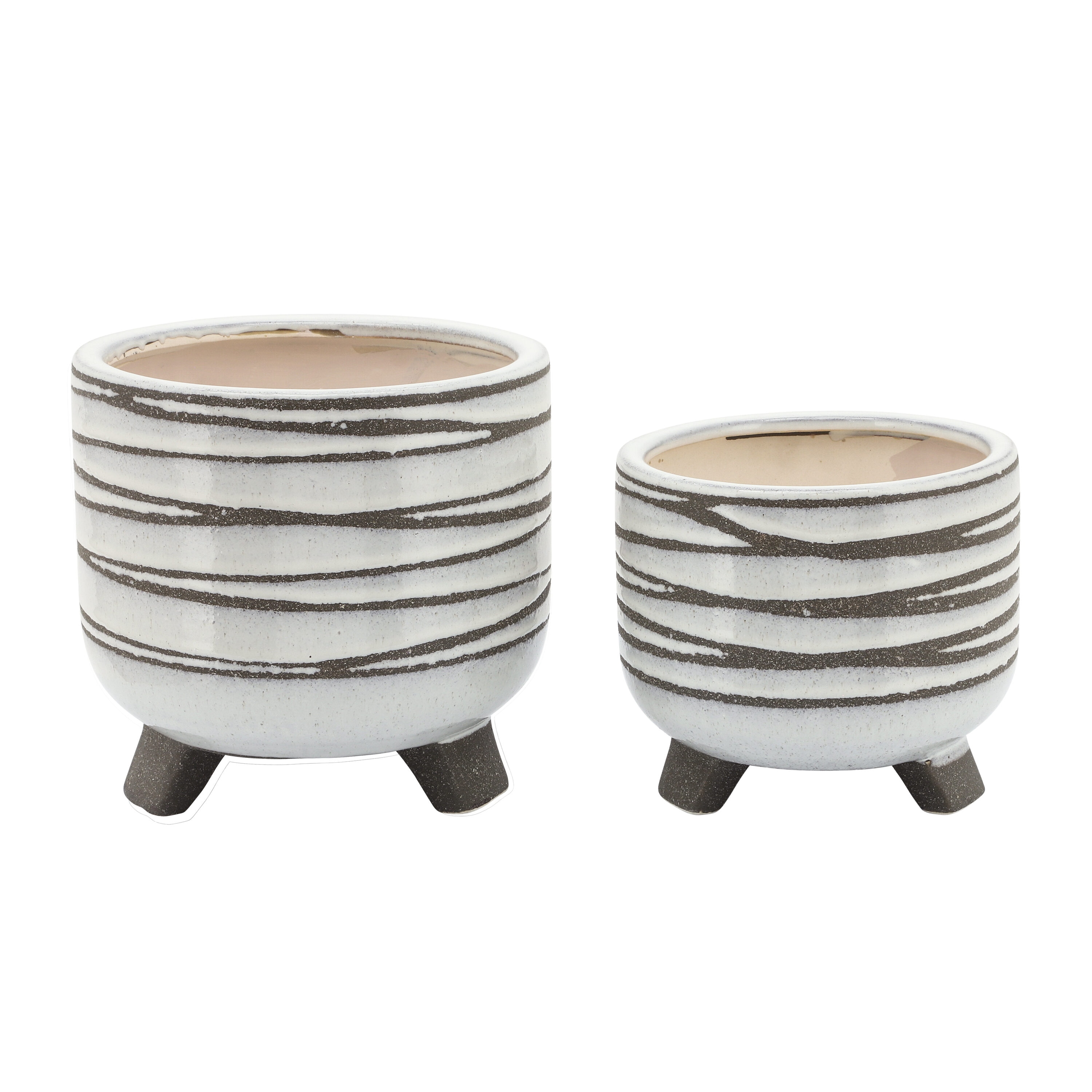 Siavonce XH06815 8.0-in W x 8-in H x 8-in D White Ceramic Indoor/Outdoor Planter