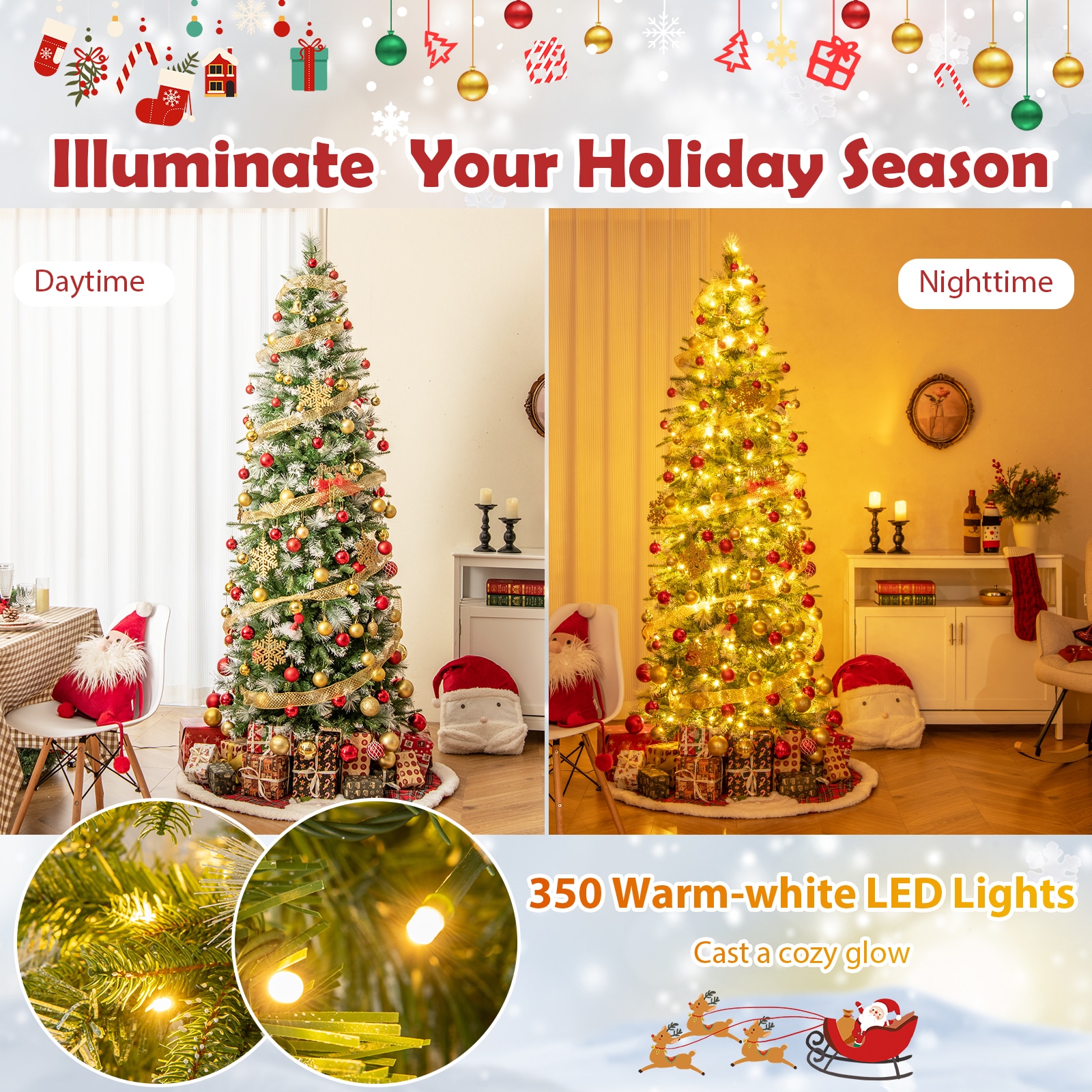 WELLFOR CM-HWY-23443US Artificial-Christmas-Trees - View #7