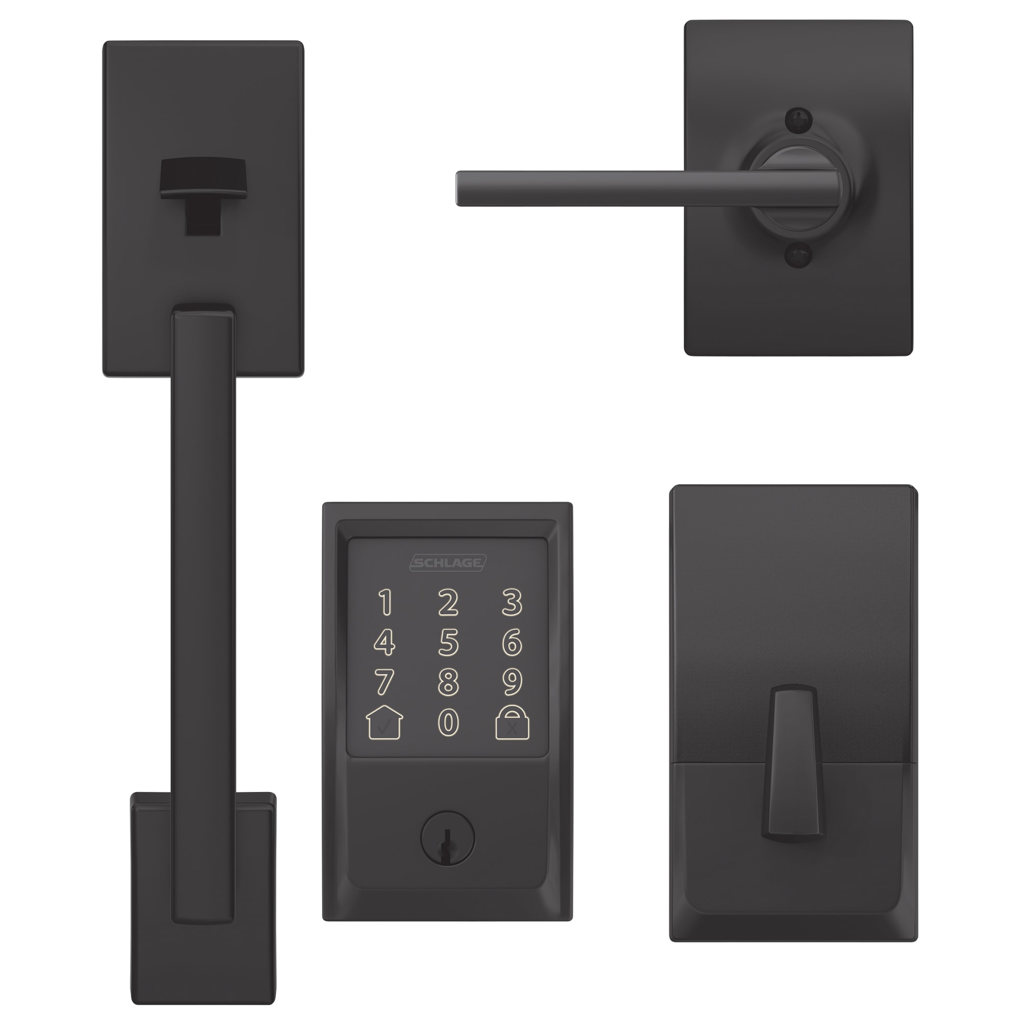 Shop Schlage Encode Century Matte Black Smart Lock and Handleset Bundle at 