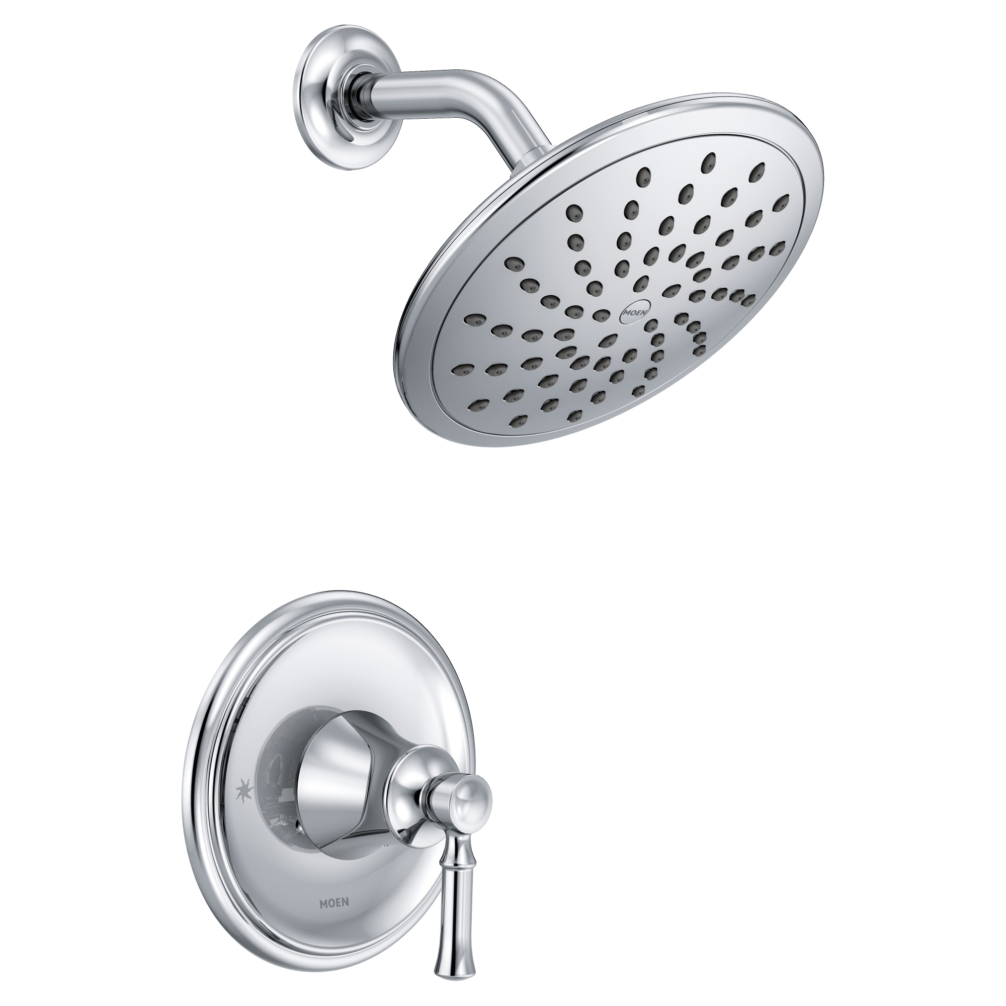 Moen T2282EP Dartmoor Chrome 1-handle Single function 8-in Round Shower Faucet