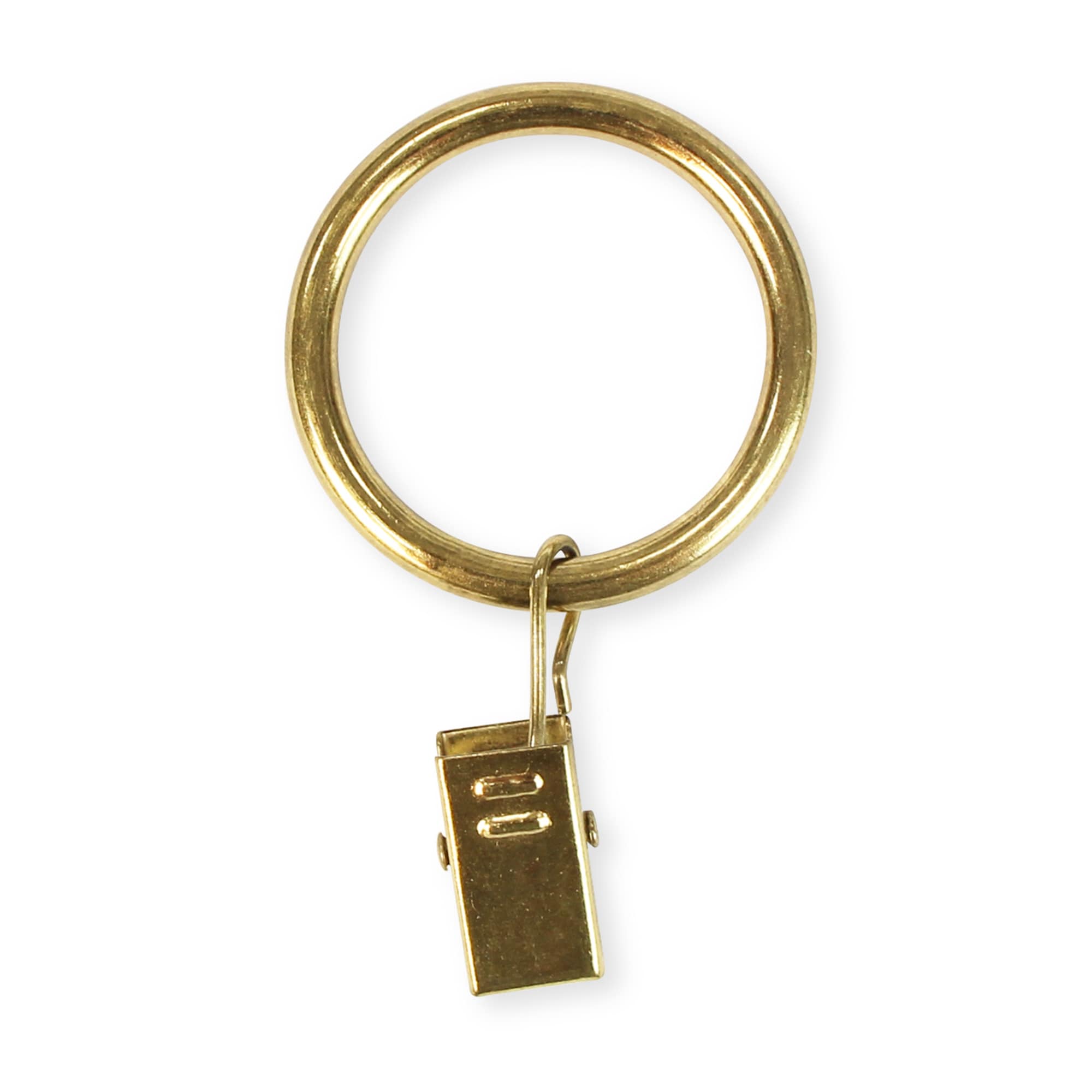 Lumi Home Furnishings 888002-15EHG10 10 -Pack 1.5-in Gold Steel Curtain ring with clip