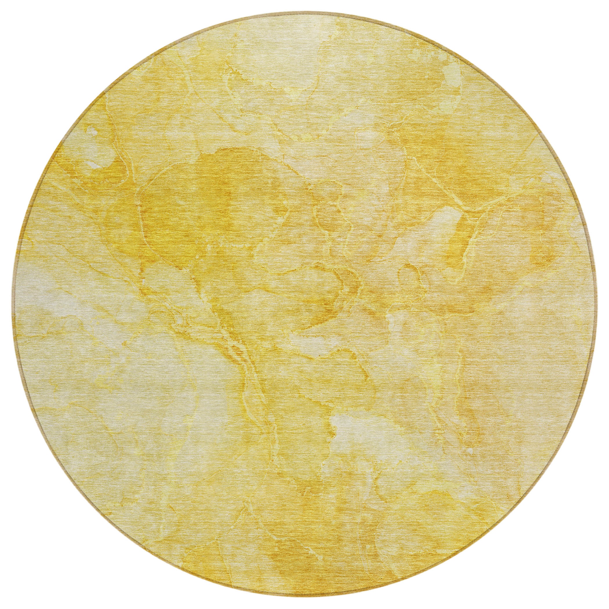 Addison Rugs ACN688GO8RO Chantille ACN688GO 8 x 8 (ft) Polyester Gold Round Indoor/Outdoor Geometric Machine washable Area rug