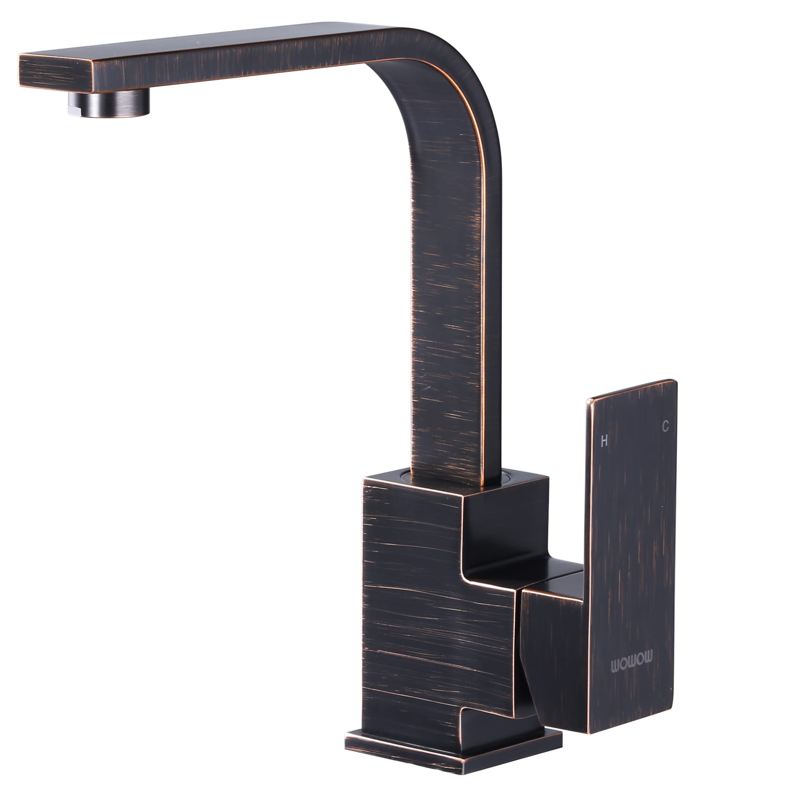 WOWOW 2312301RB-LW Oil Rubbed Bronze Single hole 1-handle High-arc Commercial/Residential Handle Bathroom Sink Faucet