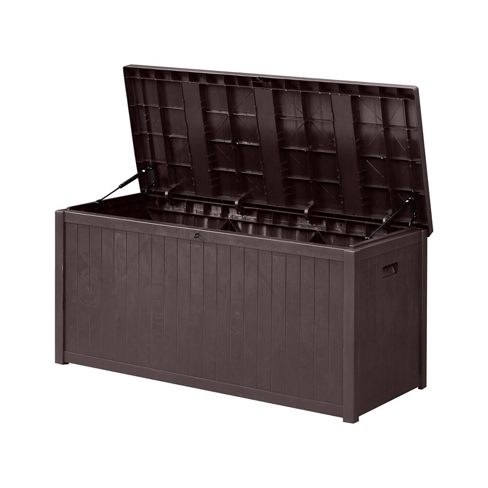 Vineego Deck Box 57.5-in L x 31.8-in 230-Gallons Light Brown Plastic Deck Box | LS-PSB22-0075-WGY