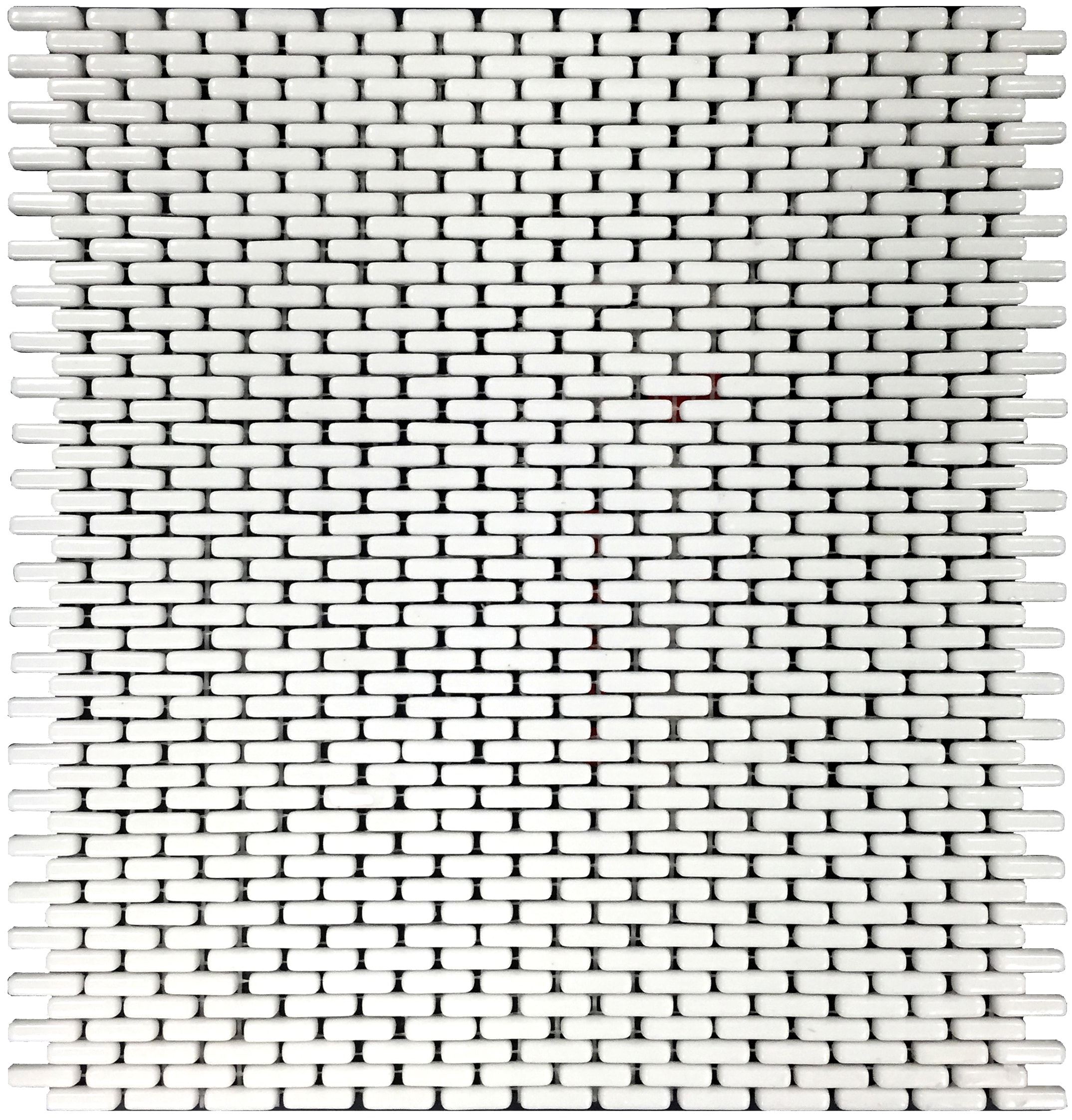 EPOCH Architectural Surfaces 7197 Mini Brick Gloss White 12-in x 12-in Glossy Glass Brick Mosaic Tile (0.9-sq. ft/ Piece)