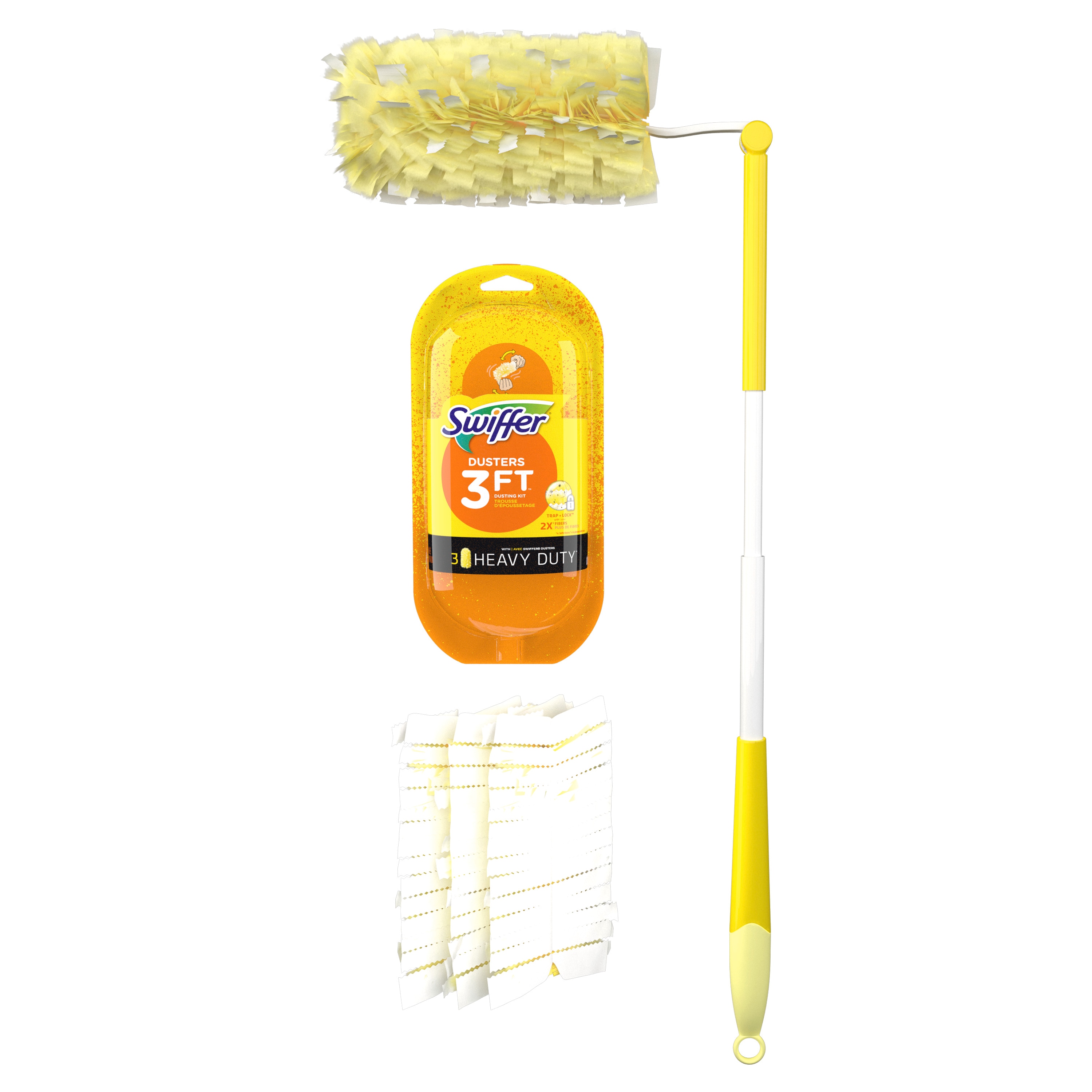 Swiffer Dusters Heavy Duty Super Extendable Handle Dusting Kit (1 Handle, 4  Dusters)
