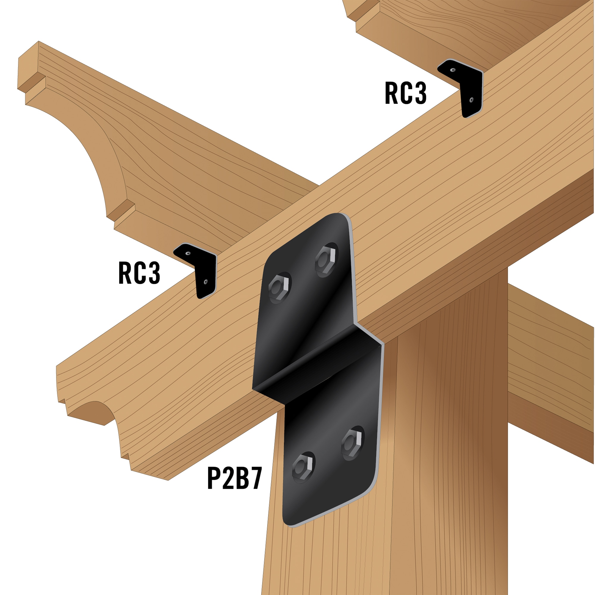 Nuvo Iron 10.25-in x 5.25-in Powder Coated Black Painted Galvanized Steel Post Connector (2-Pack)