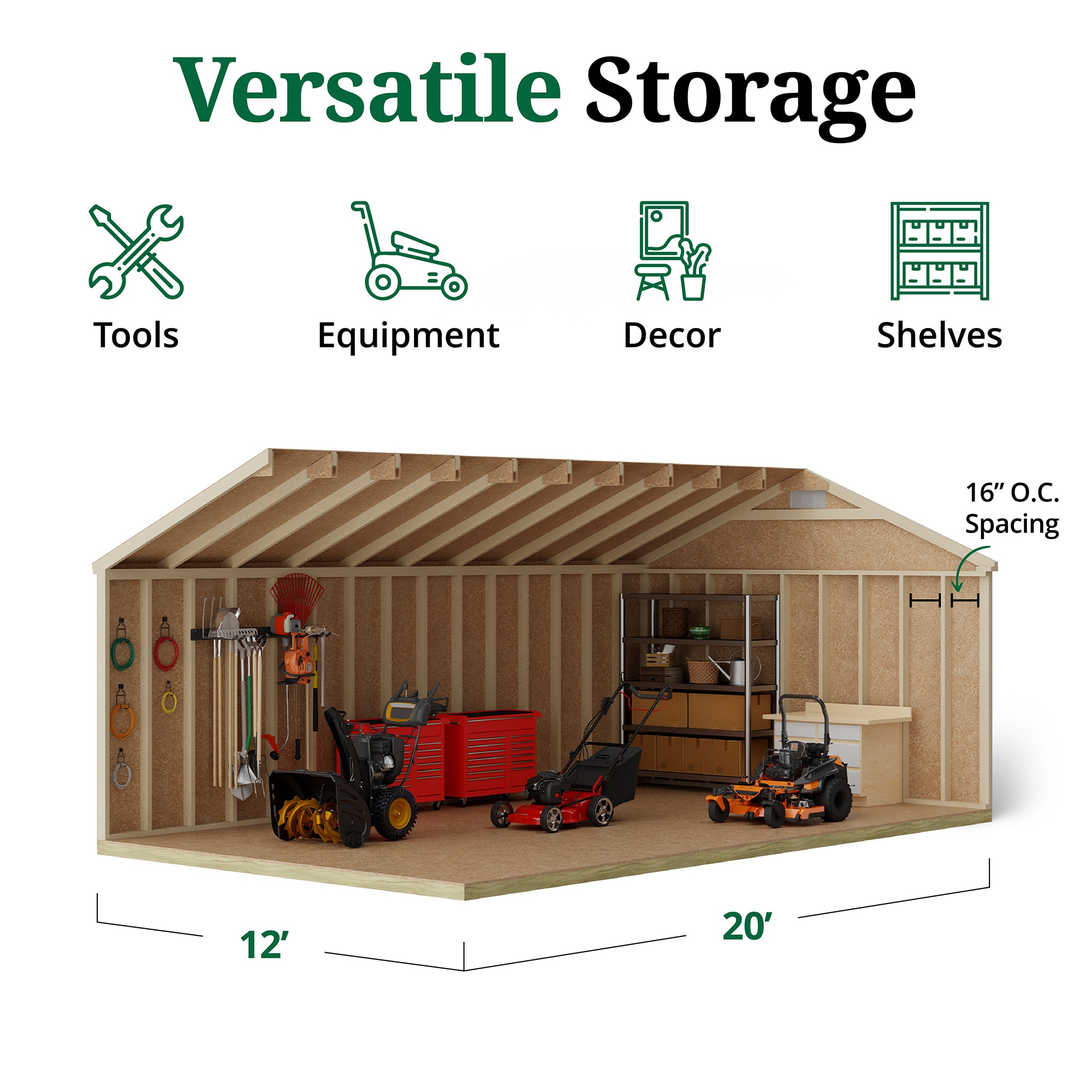 Little Cottage Co 12X20 CGS-PC-FK Wood-Storage-Buildings - View #5