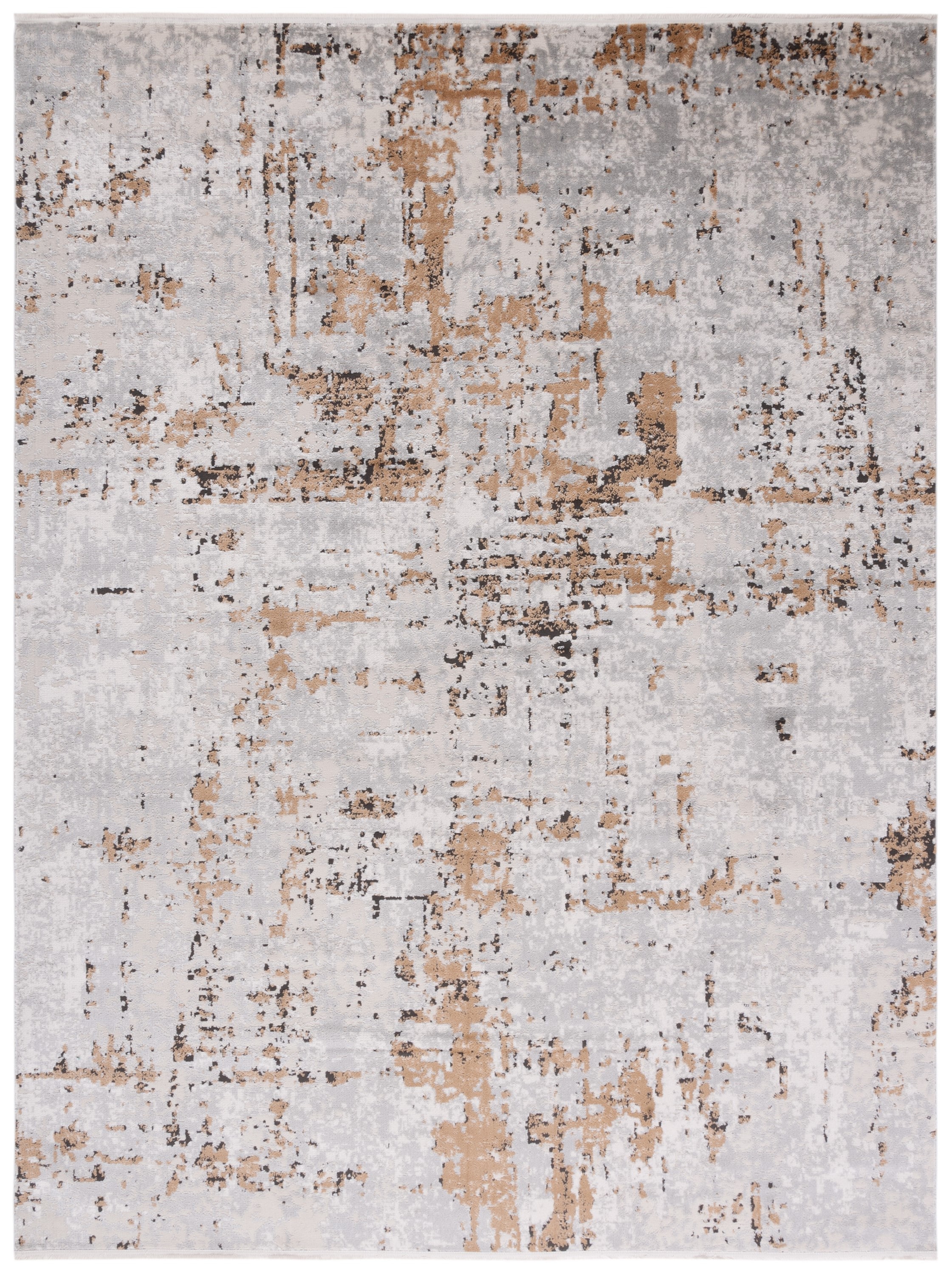 Safavieh Shivan Silke 8 X 10 (ft) Gray/Gold Indoor Abstract Area Rug at ...