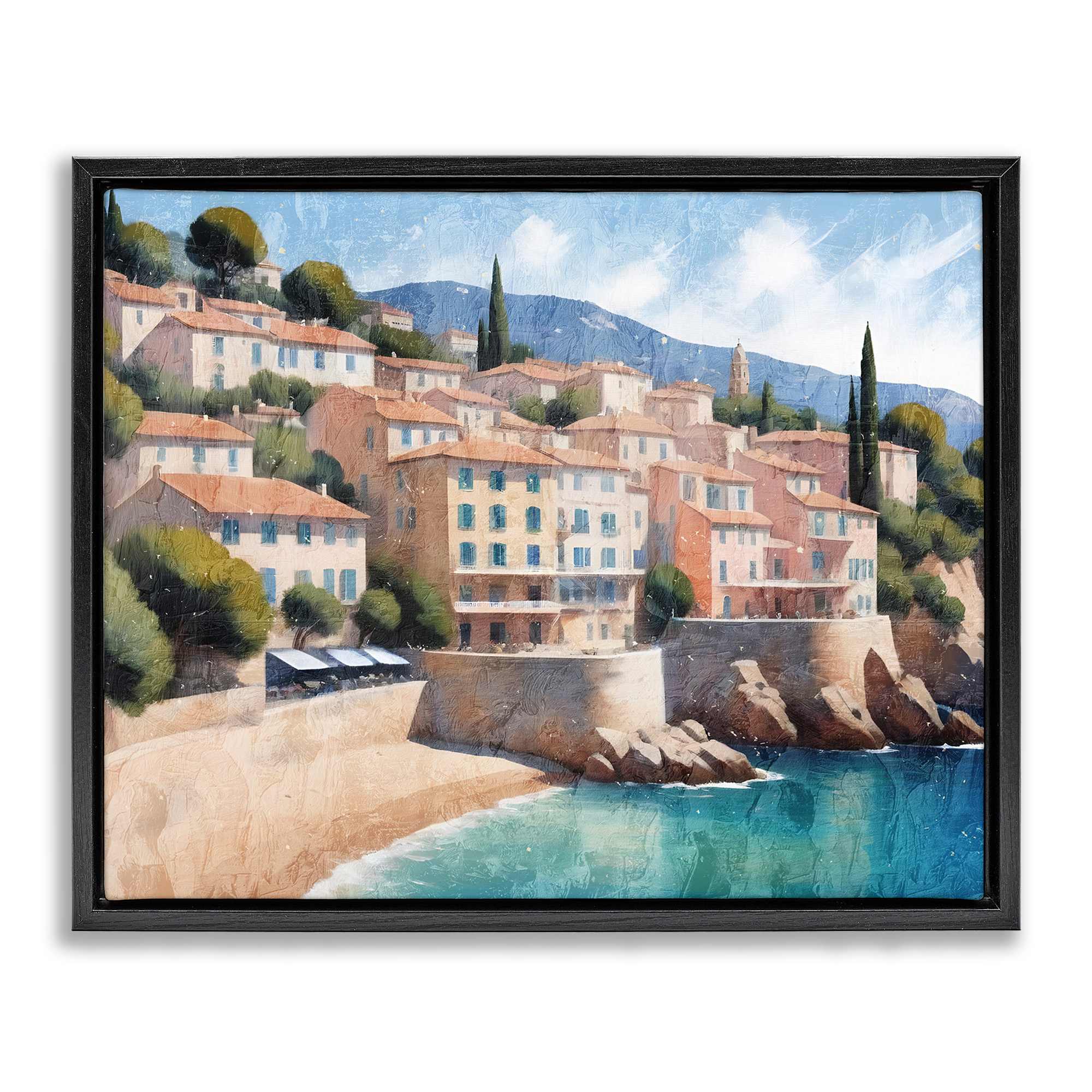 Stupell Industries BS-003-FFB-24X30 Charming Coastal Architecture Floating Frame design by Kim Allen