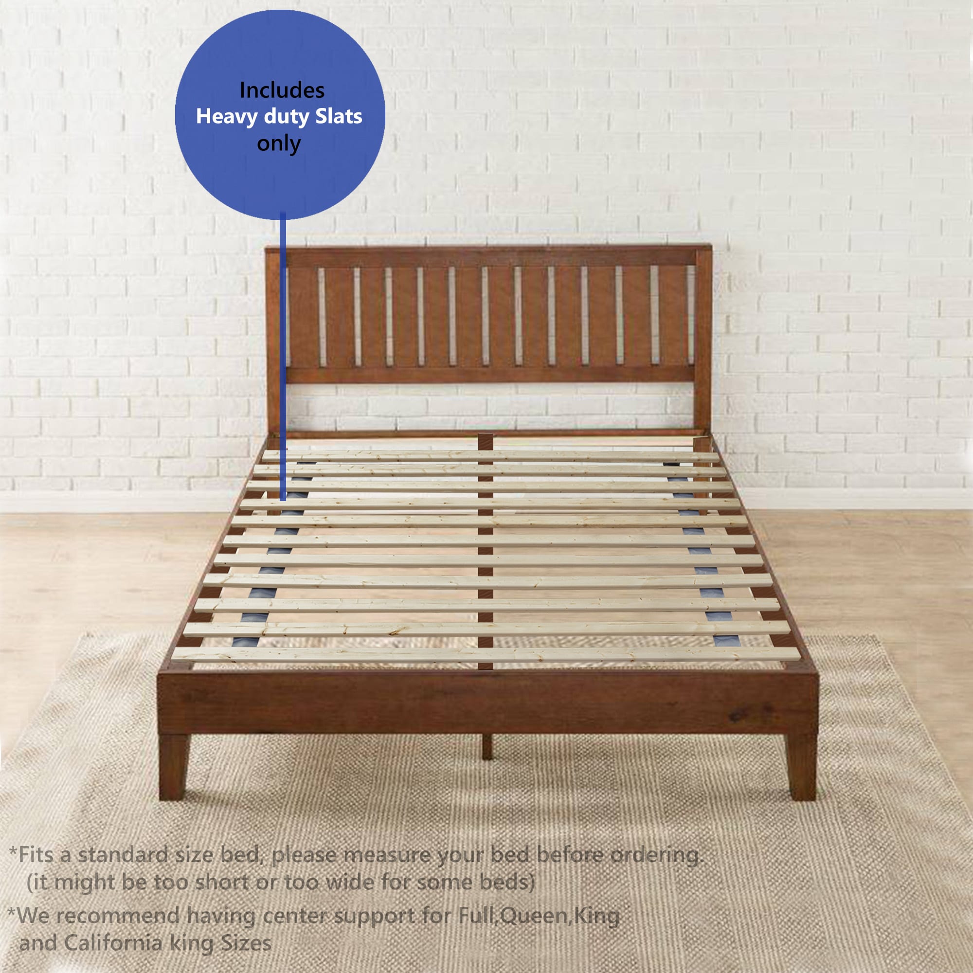 Glance 0 75 In Heavy Duty Mattress, Full Size Bed Frame Without Center Support