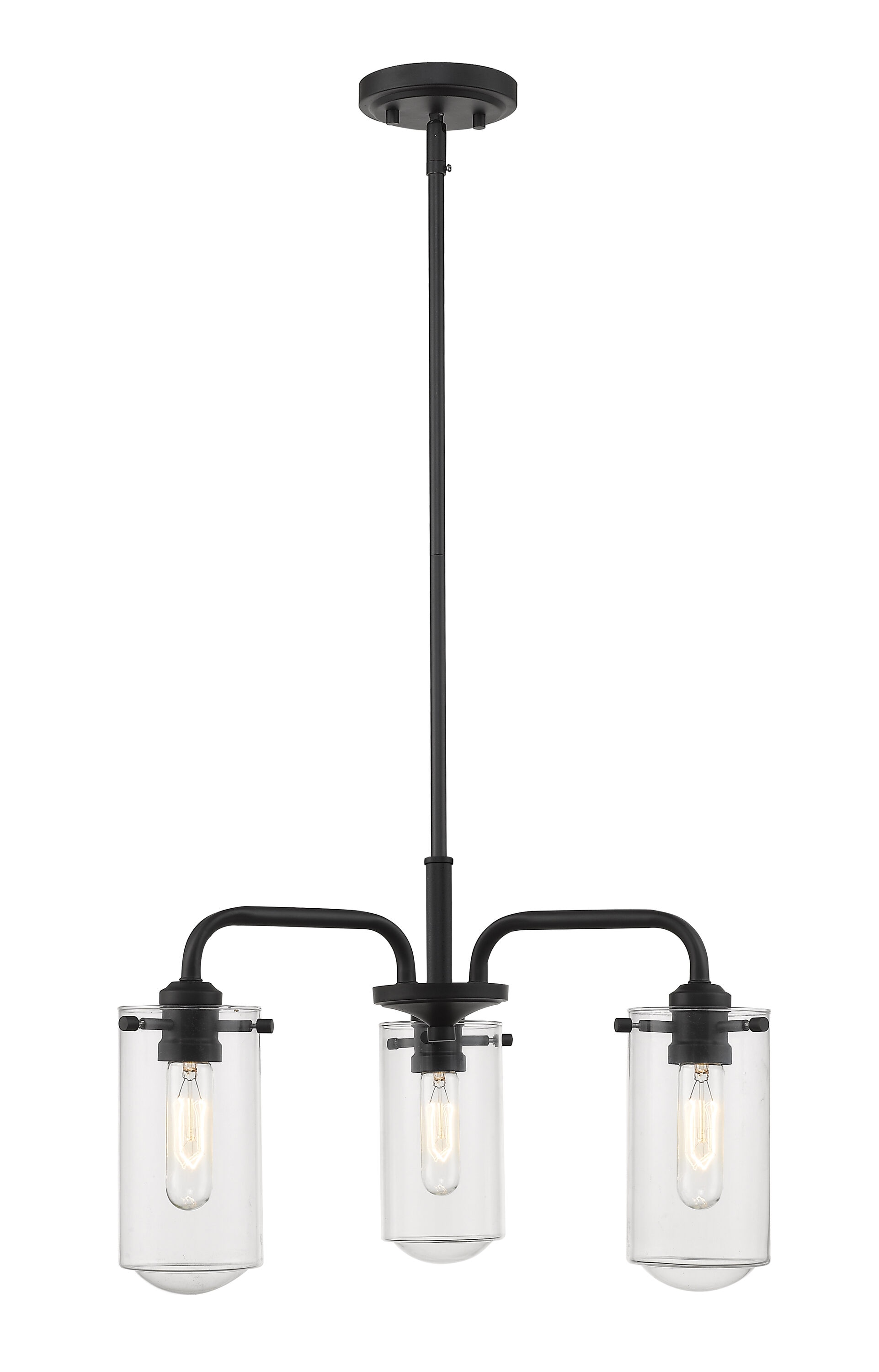 Z-Lite 471-3MB Delaney 3 -Light Matte Black Transitional For Use in Dining Rooms, Foyers, Kitchens, Living Rooms Chandelier