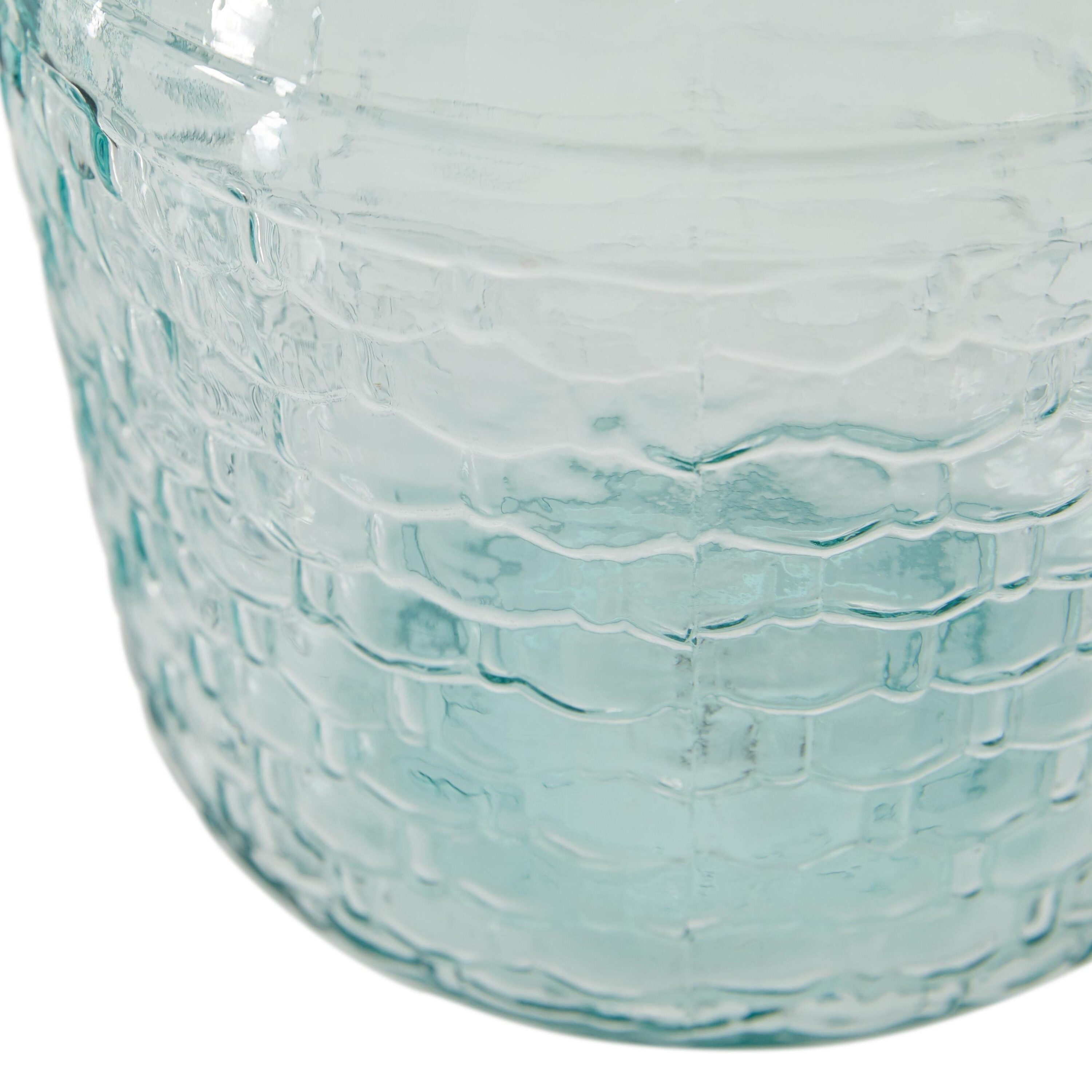 Clear Embossed Nautical Glass Bottle Vase