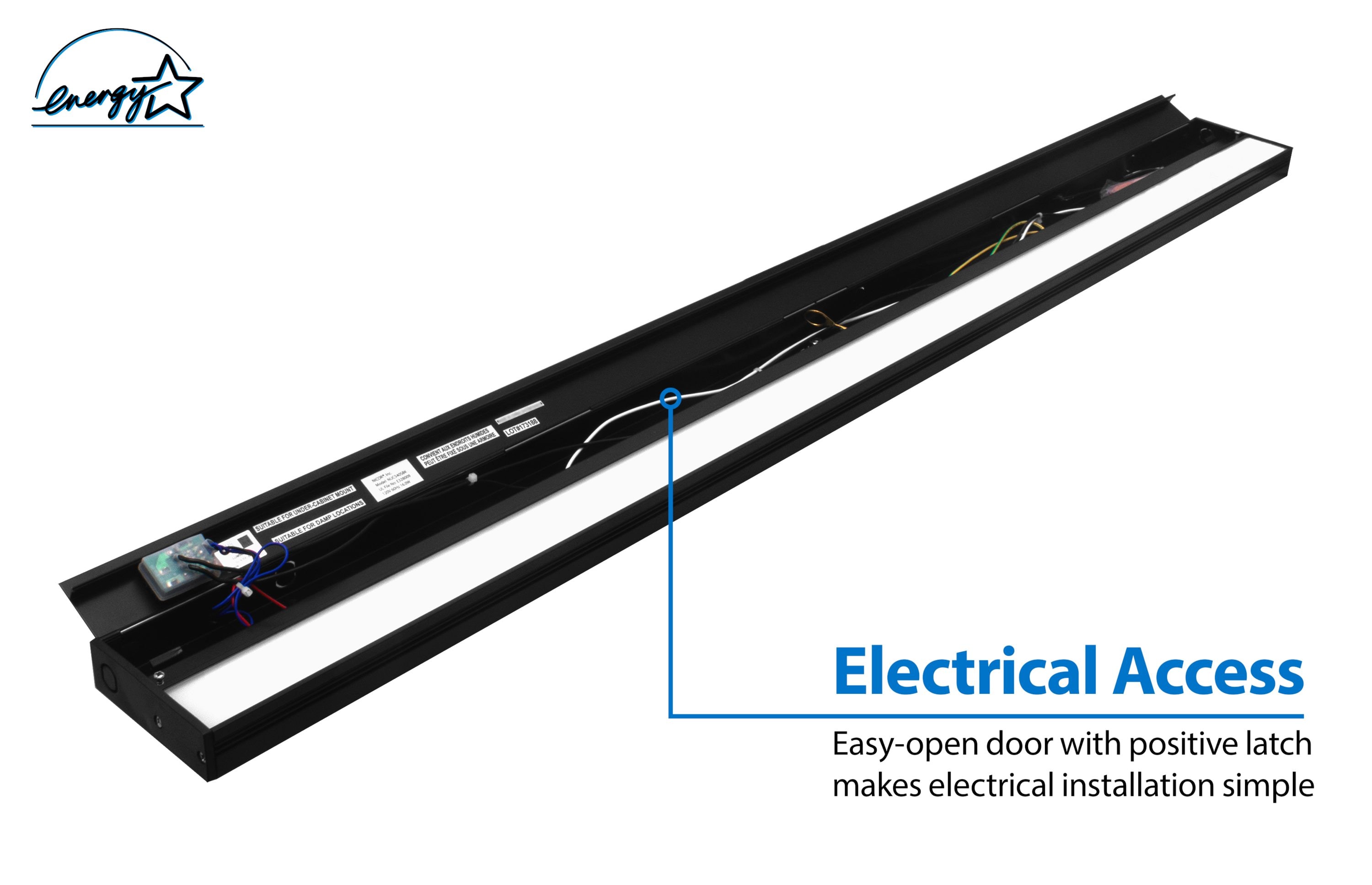 Nicor 40-Inch Black LED Under Cabinet Light Bar