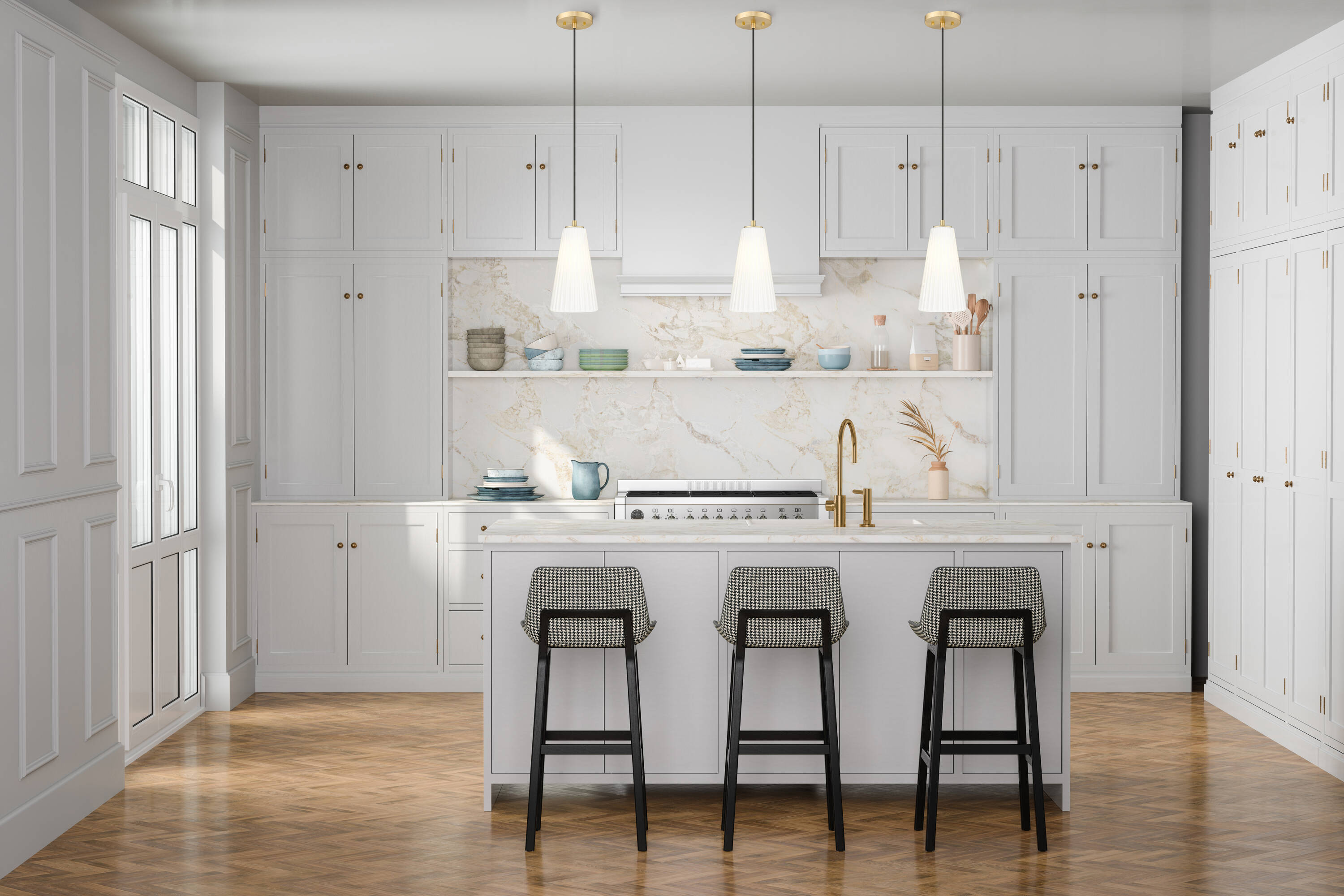 11-Inch Modern Gold Glass Pendant Light