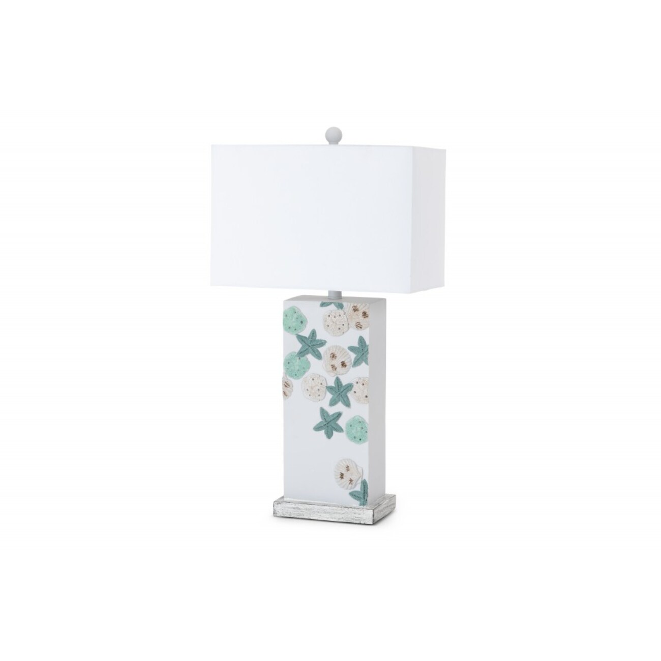 HomeRoots 4000397239 Set of 2 Blue and White Starfish Table Lamps