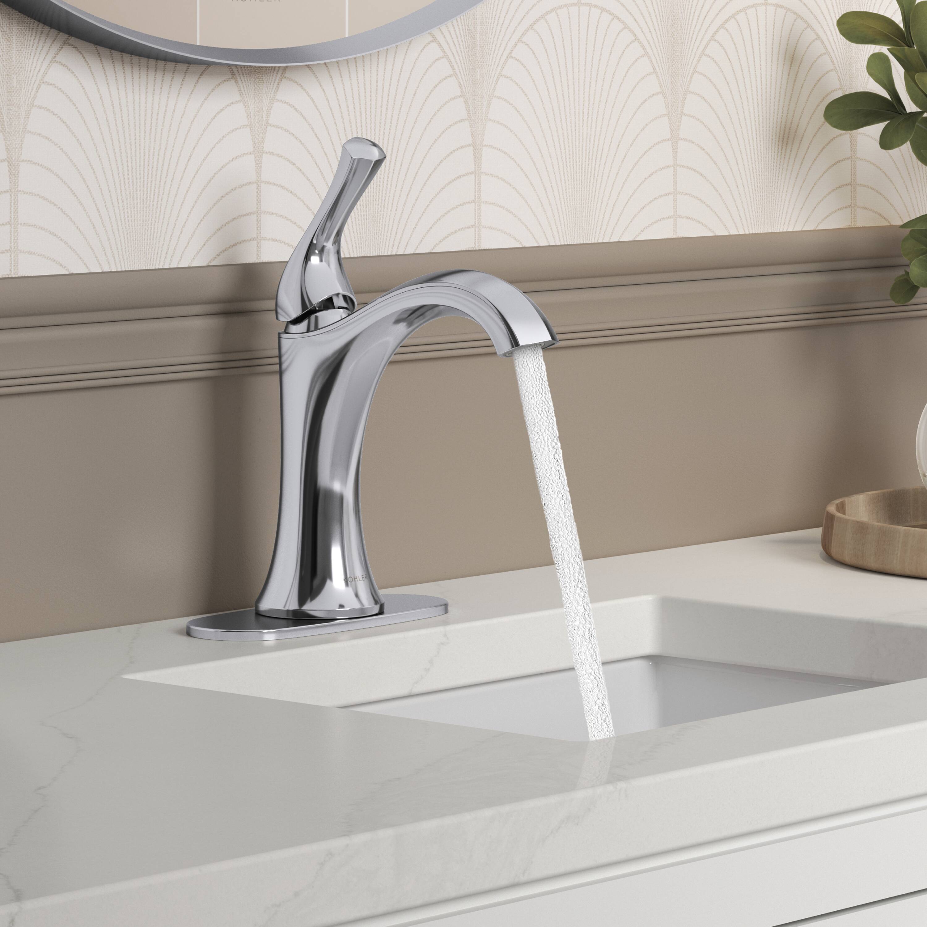 KOHLER Desette Brushed Nickel 1-handle 4-in Centerset, 42% OFF