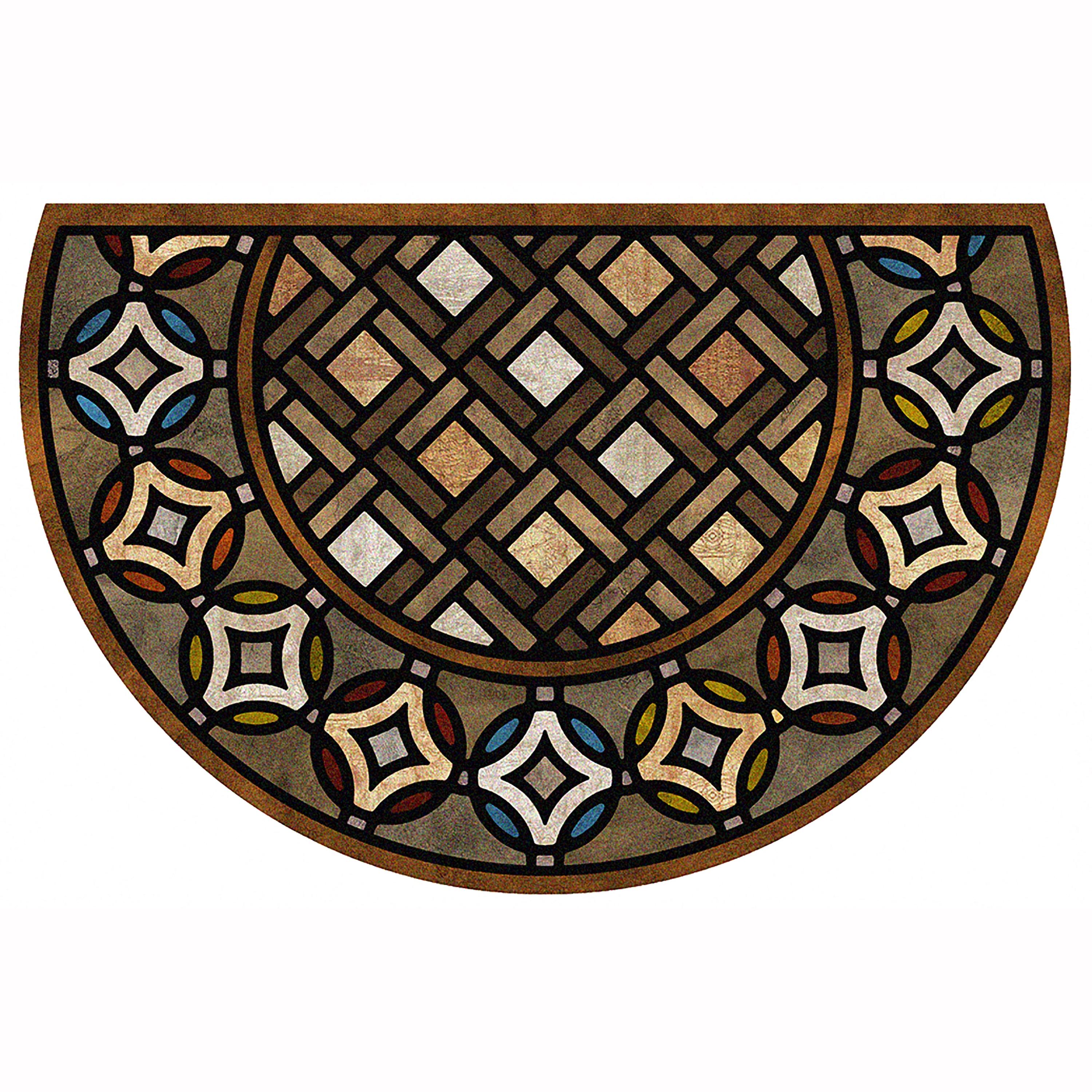 Common: 2-ft x 3-ft; Actual: x Mohawk Home Deco Tile Slice Semicircle Door Mat 