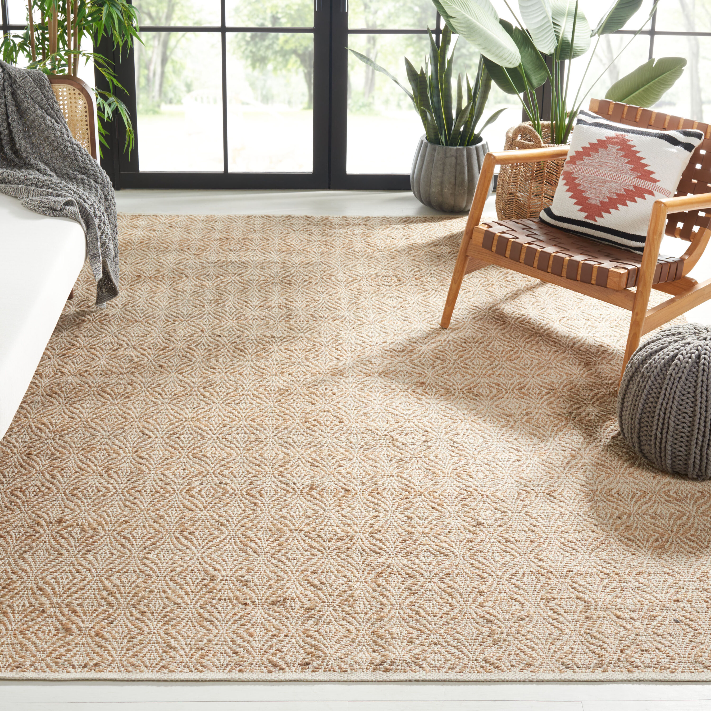  Natural Fiber 833 Natural/Beige Contemporary 8ft x 10ft Large Rectangle Rug