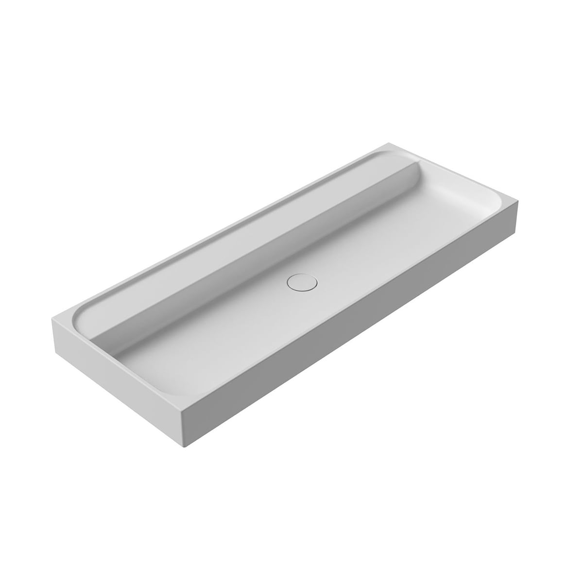 WS Bath Collections UNIT PLUS 120A.00 Unit Plus Ceramic Wall-mount Rectangular Modern Glossy White Bathroom Sink ( 47.4-Inches x 18.1-Inches )