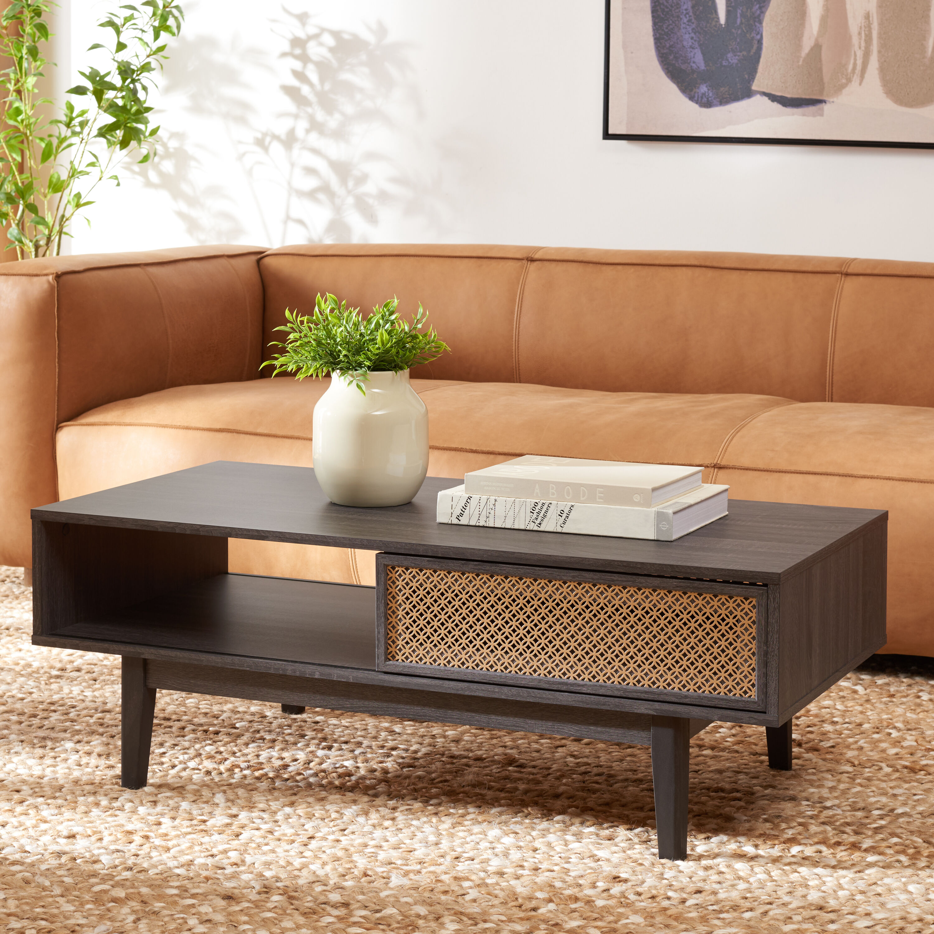 Safavieh COF9602E Paper Laminated Wood Modern Coffee Table with Storage