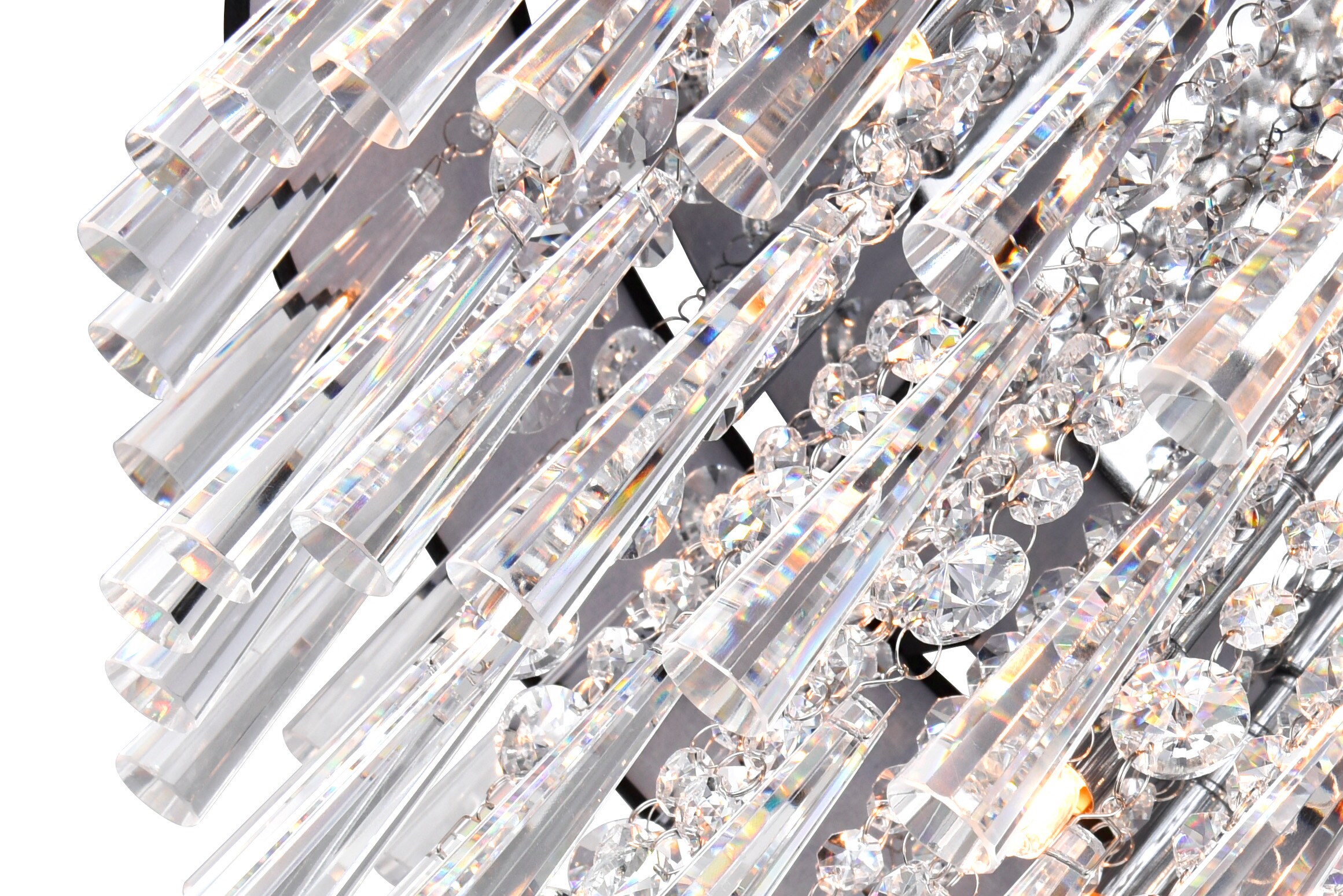 Franca 8-Light Chrome and Crystal Drum Shade Flush Mount