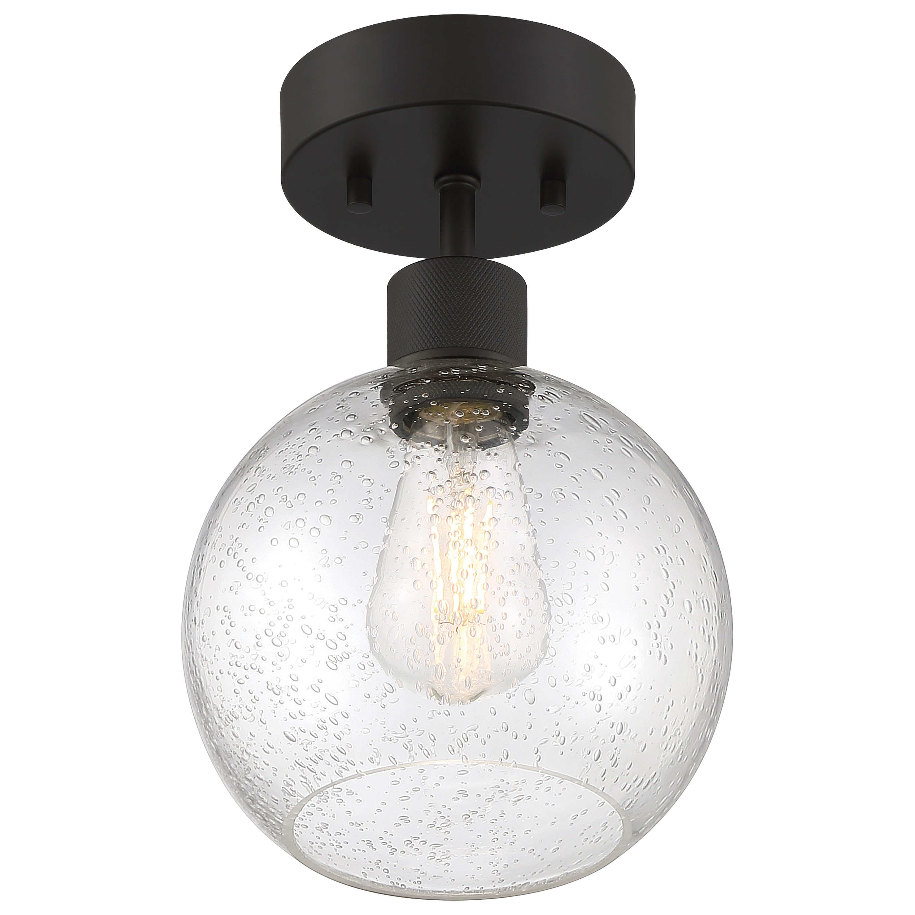Burgundy Globe 12" Matte Black LED Indoor/Outdoor Light Fixture