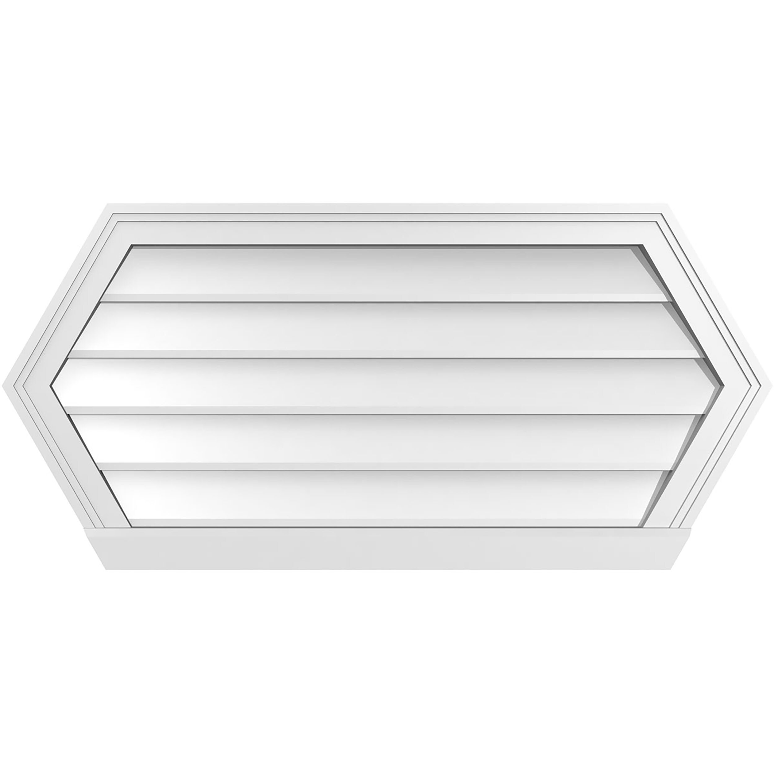 Ekena Millwork GVPHP38X1803SN 38-Inches x 18-Inches Off-white Peaked PVC Gable Louver Vent