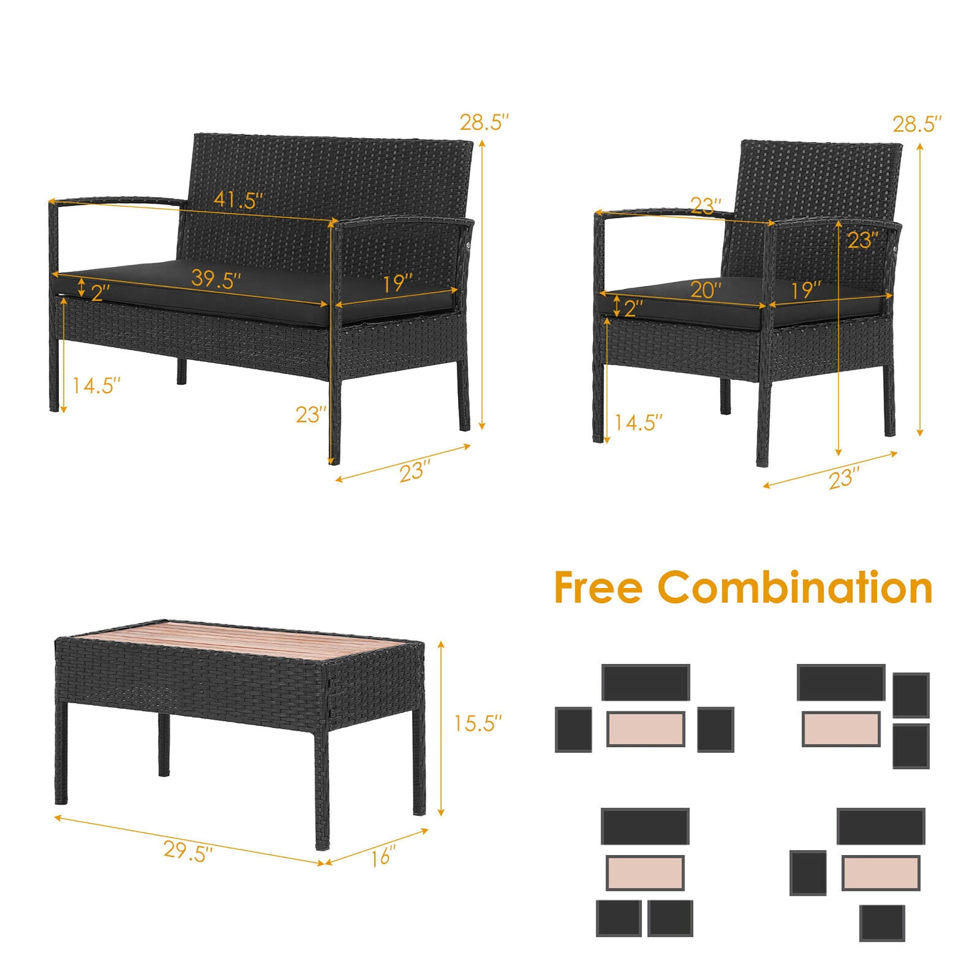 BABOOM BOM-8939-CO Patio-Conversation-Sets - View #3