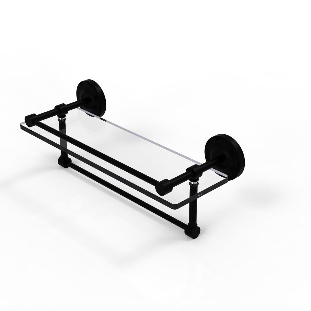 Allied Brass PRBP-1TB/16-GAL-BKM Prestige Regal Matte Black Wall mount Bathroom Shelf ( 16-in x 5-in x 5-in )