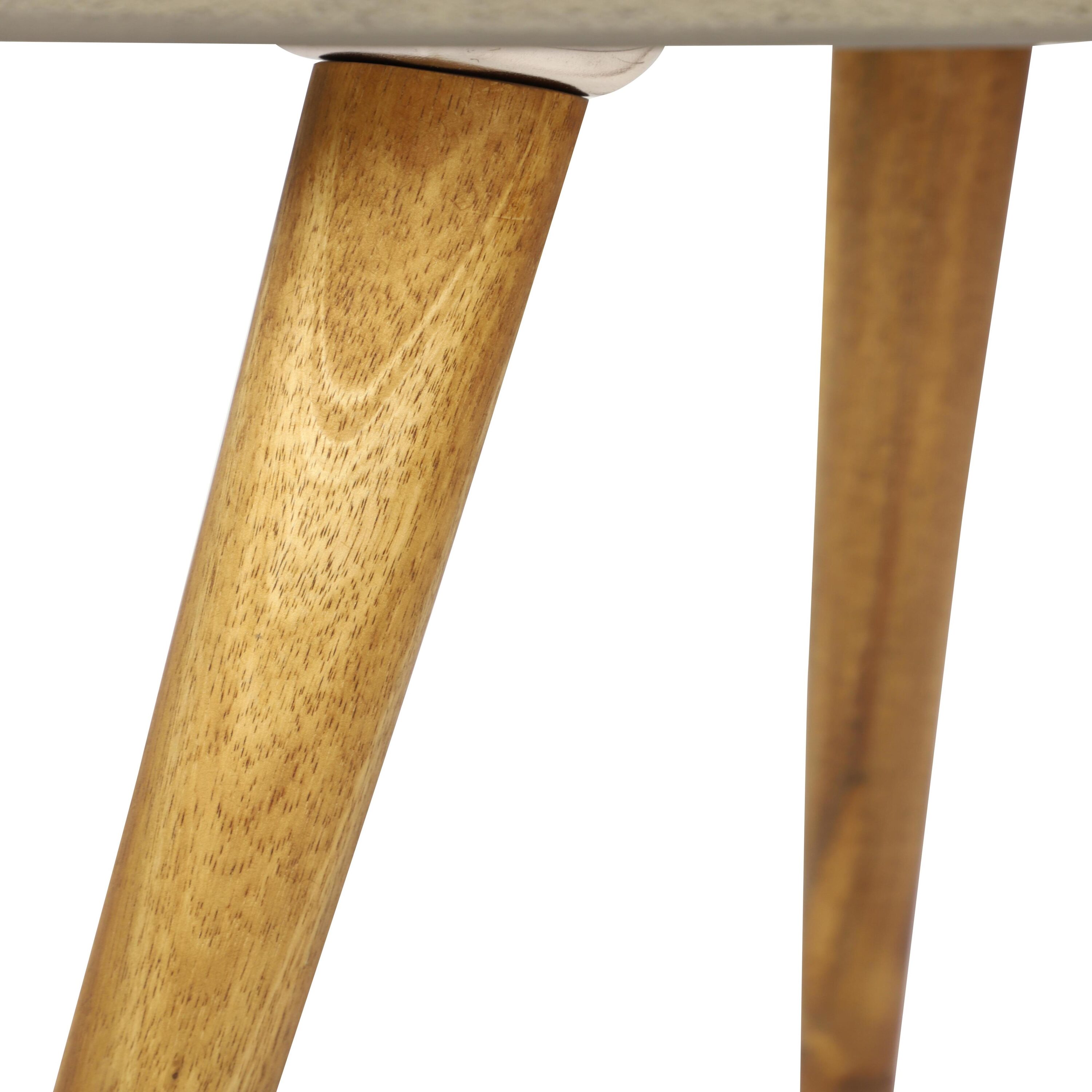 Gray Polycement and Acacia Wood Outdoor Accent Table