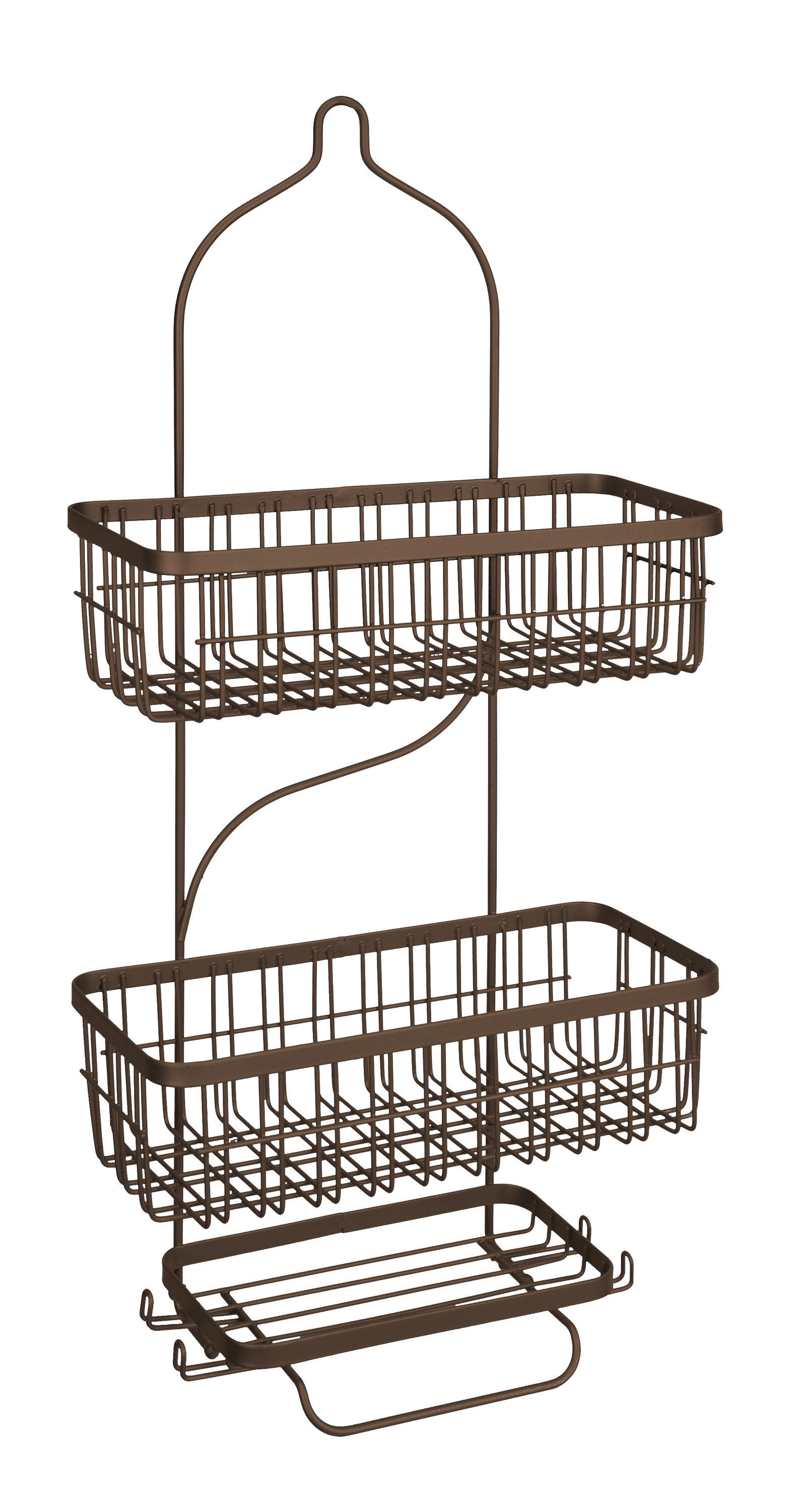 Oil Rubbed Bronze Steel 2-Shelf Hanging Shower Caddy 12-in x 5.1-in x 25.5-in | - Style Selections 41636L