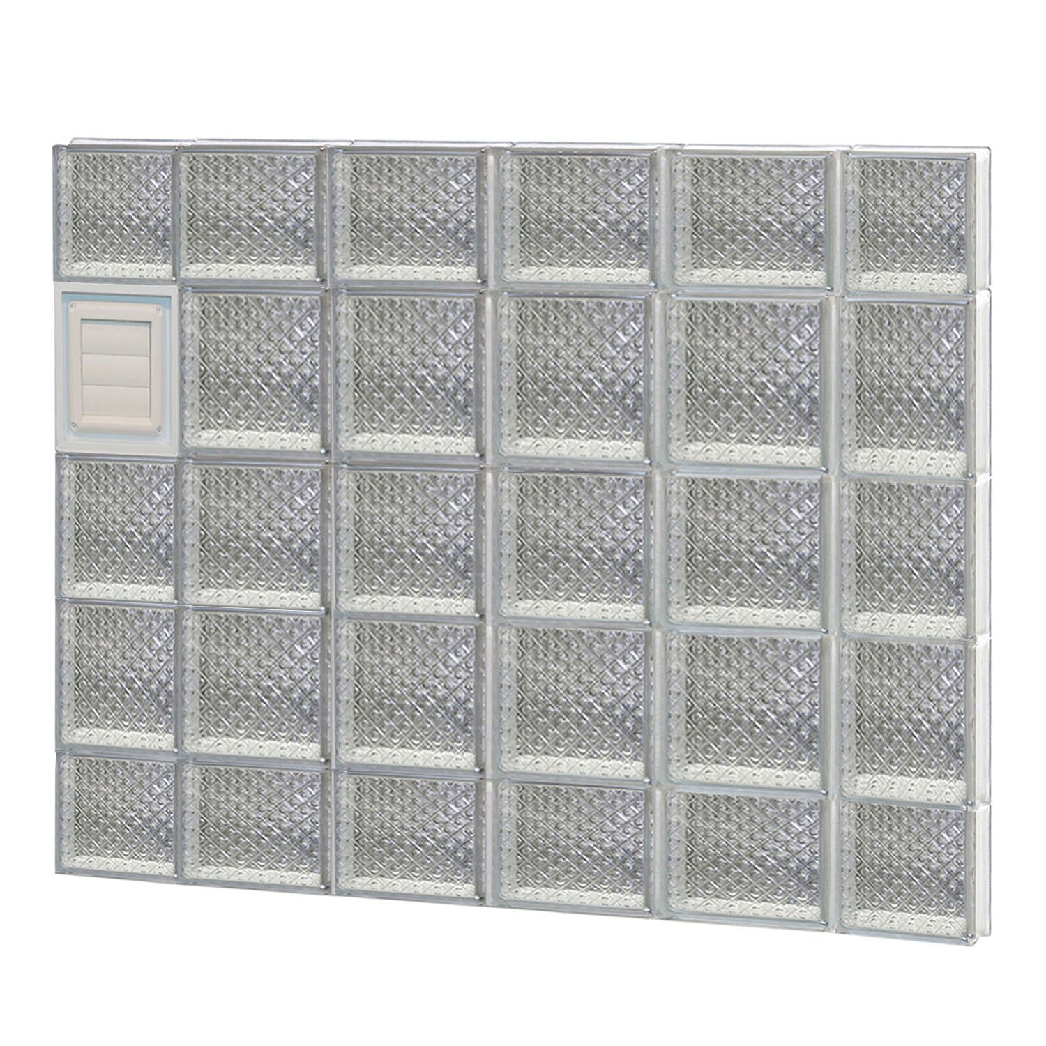 REDI2SET D4436DP Diamond Glass 42-1/2-in x 34-3/4-in Frameless Replacement Dryer vent Glass Block Window