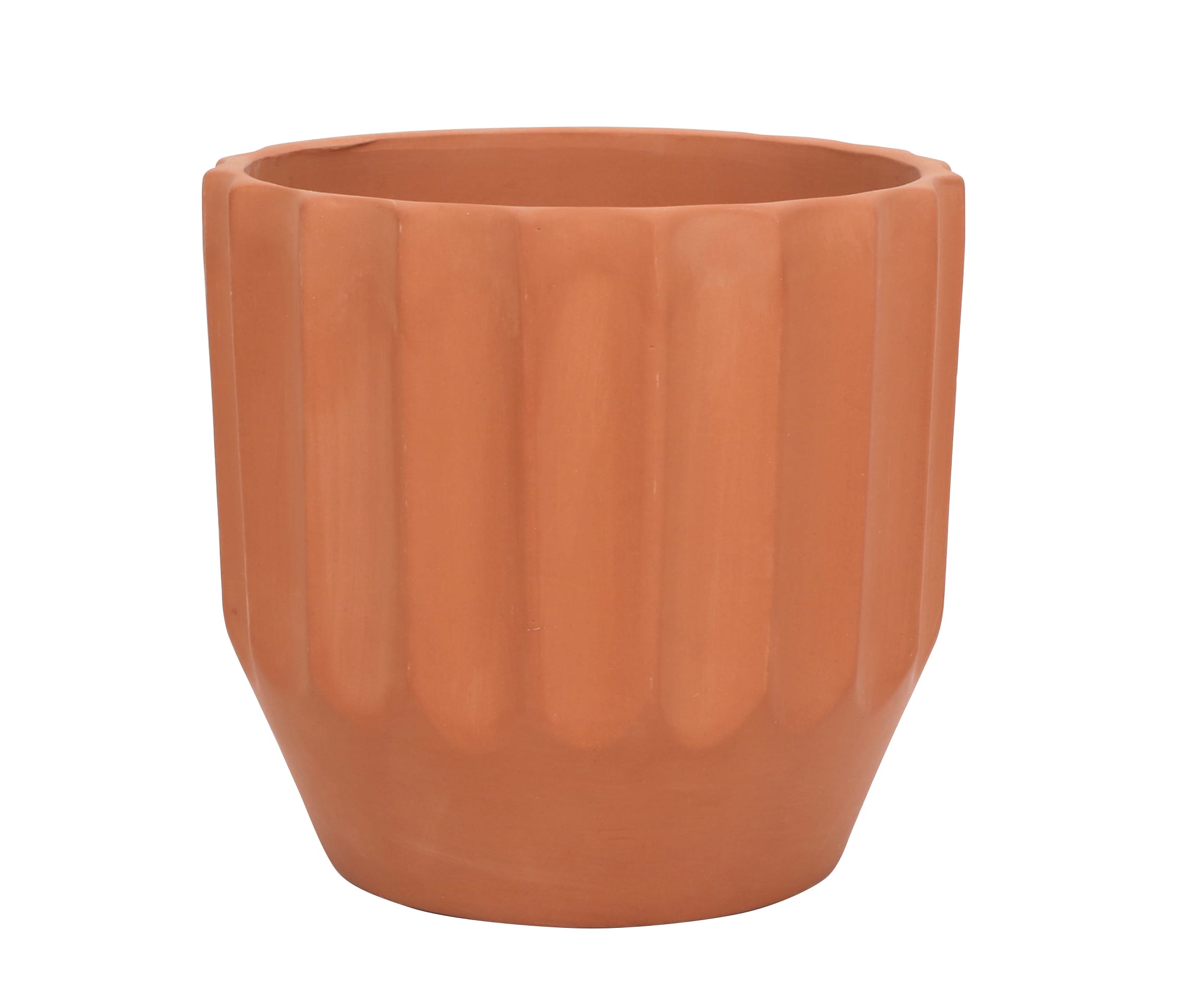 Origin 21 GO2025-65 Round 6.0-in W Small Orange Terracotta Indoor/Outdoor Planter with Drainage Holes