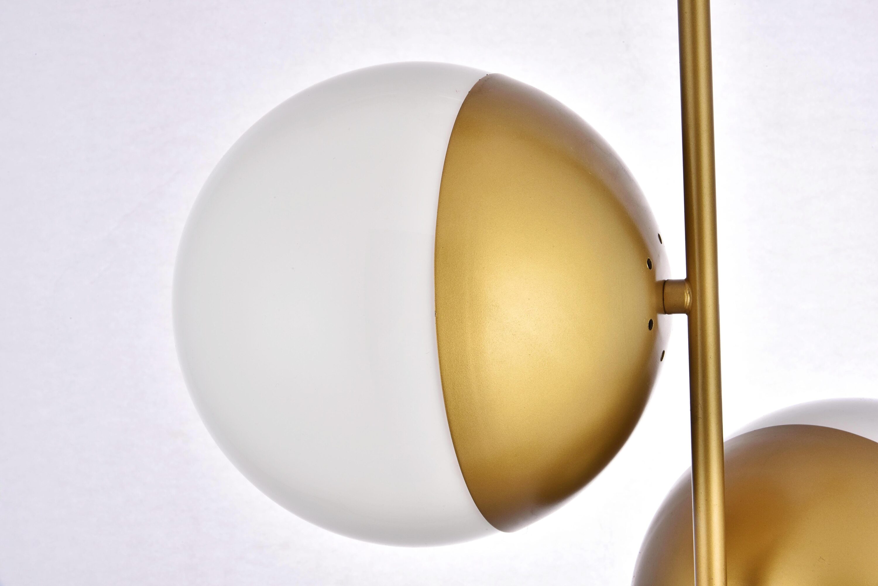 Eclipse 3-Light Brass Pendant with Frosted Glass Shades