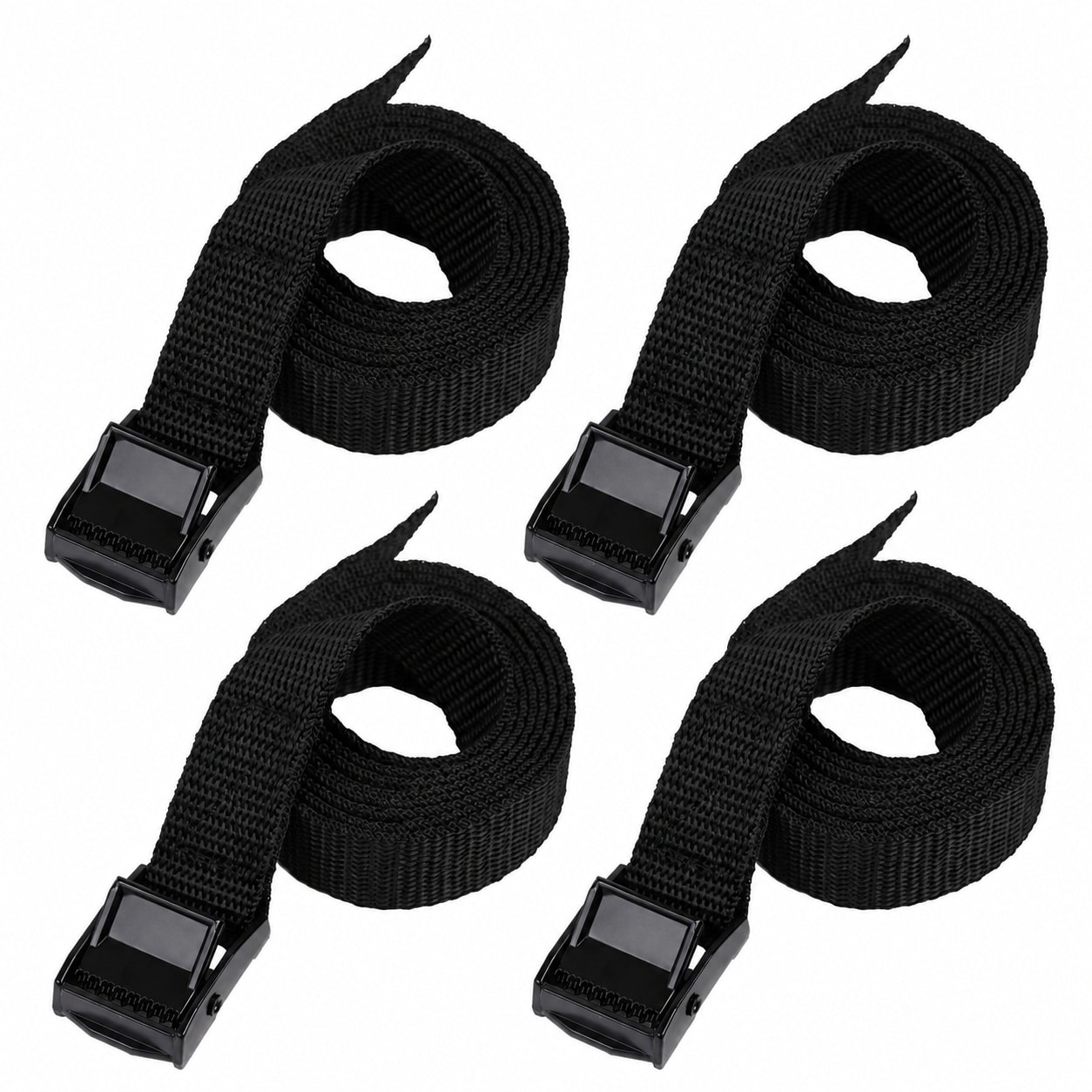 DYRCJ  Lashing Straps with Buckles Adjustable Cam Buckle Tie Down Cinch Strap for Packing Black 4 Pack durable home and garden accessory designed