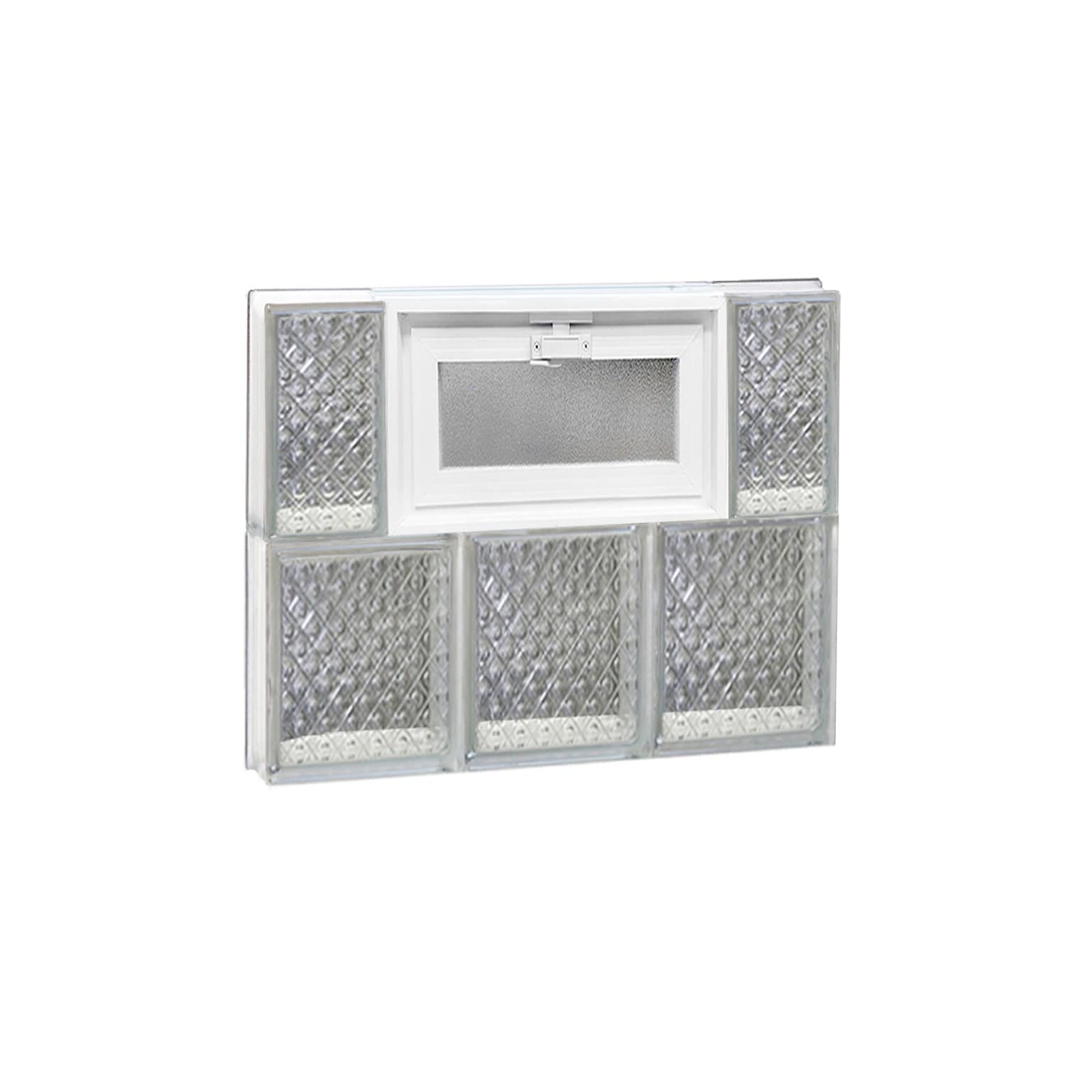 REDI2SET V1816DP Diamond Glass 17-1/4-in x 15-1/2-in Frameless Replacement Vented Glass Block Window