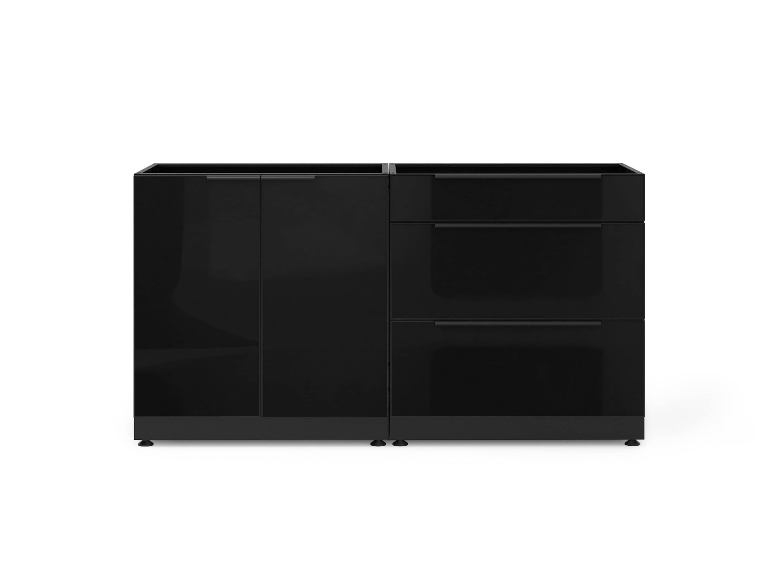 NewAge Products 67691 Aluminum Black 2 -Piece 64-in W x 23-in D x 34.25-in H Modular Outdoor Kitchen Set