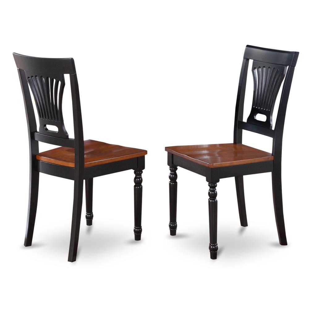 East West Furniture PVC-BLK-W Set of 2 Plainville Side Chair