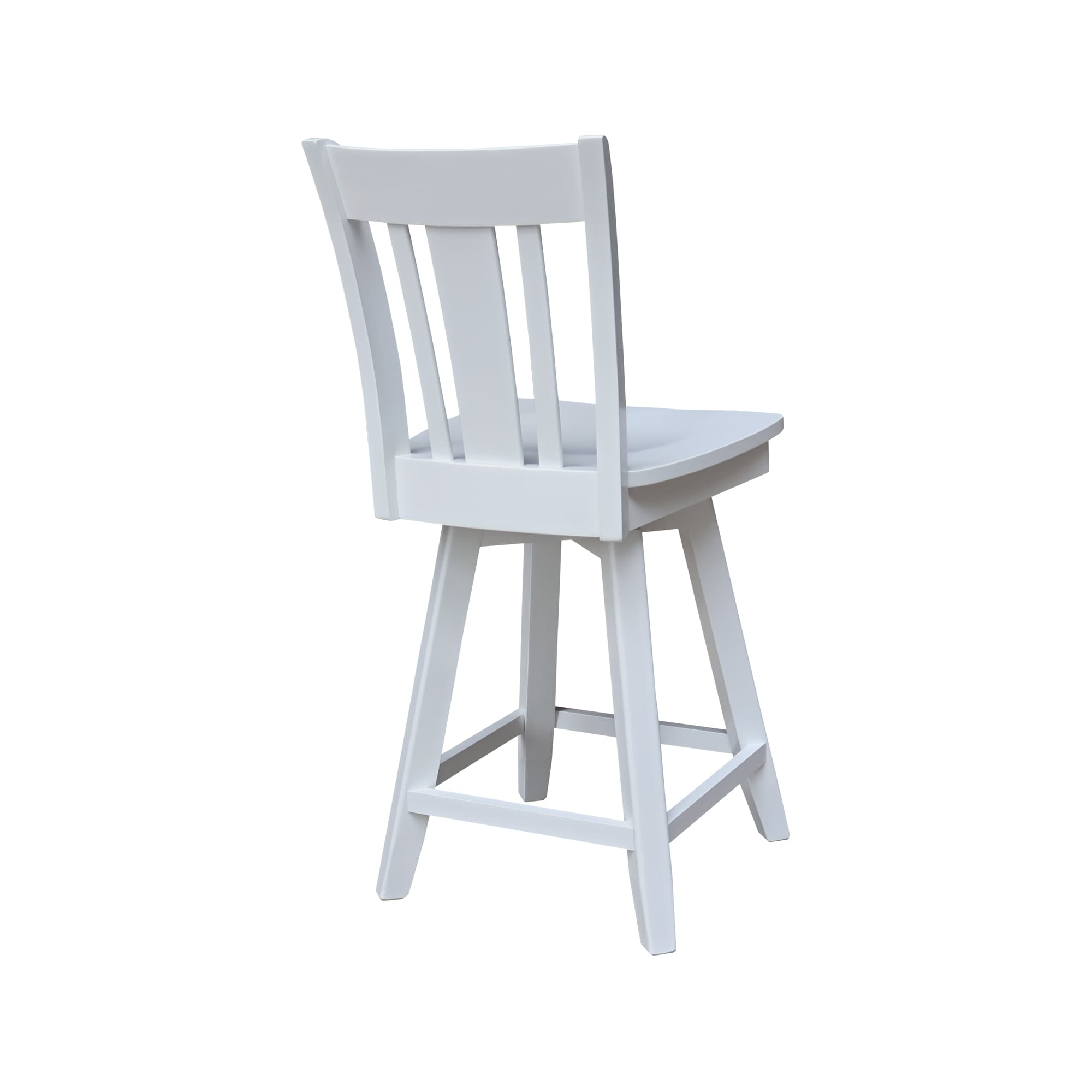 San Remo White Wood Swivel Counter Height Stool