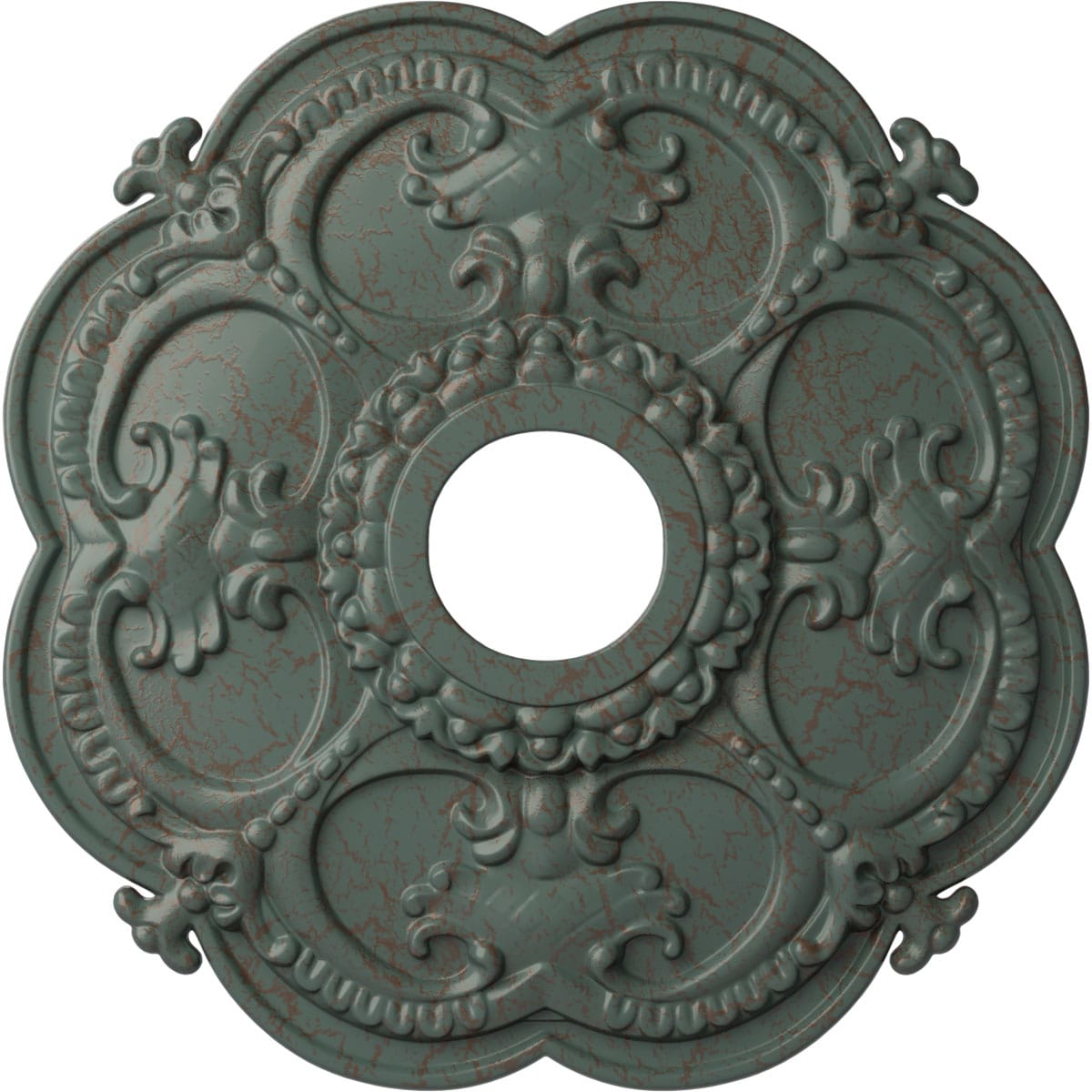 Ekena Millwork CM17ROCBC Rotherham 18-in W x 18-in L Painted Cloud Burst Crackle Polyurethane Whole Ceiling Medallion
