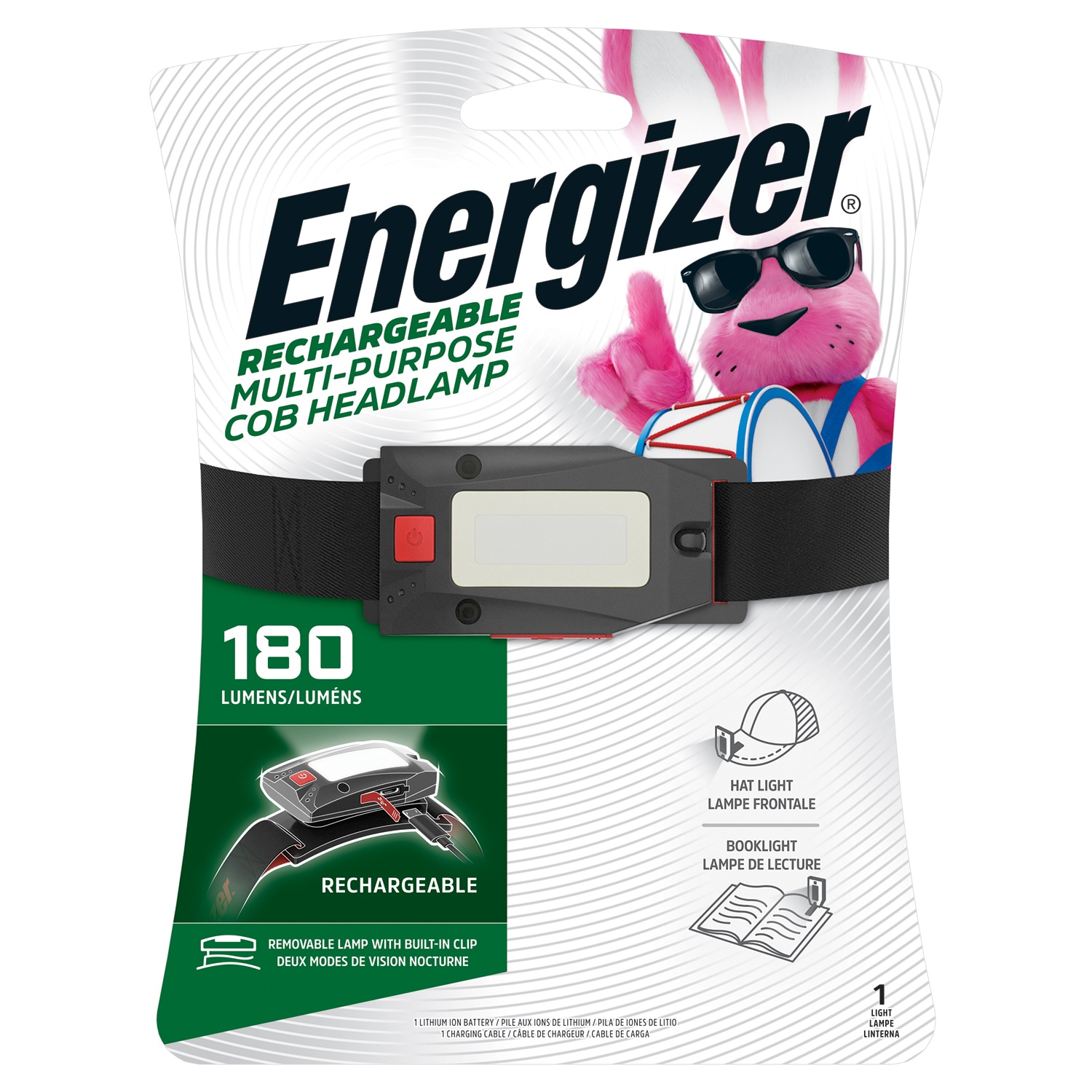 Energizer 180-Lumen LED Rechargeable Headlamp (Battery Included) in the  Headlamps department at