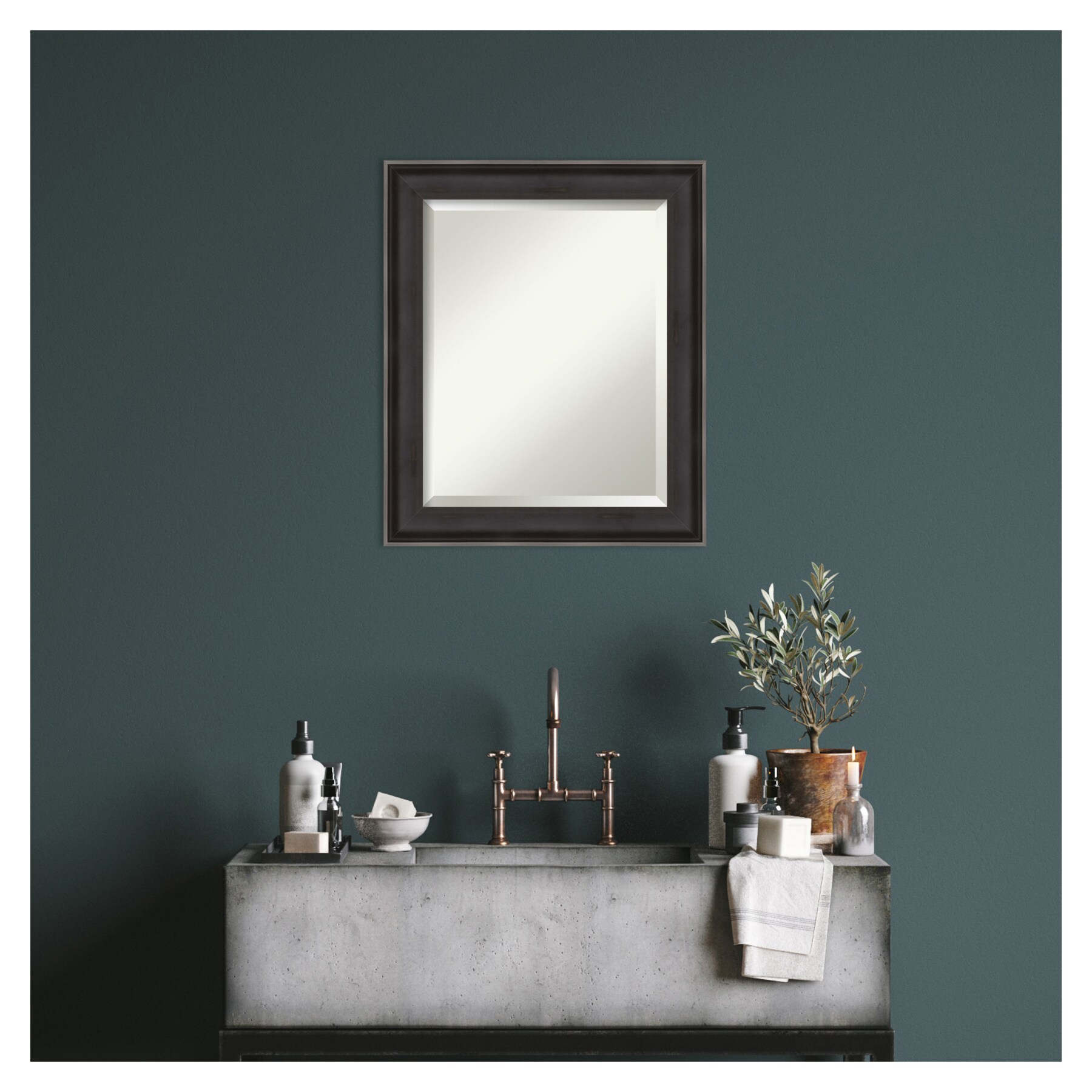 Amanti Art Allure Charcoal Frame 20.38-in x 24.38-in Bathroom Vanity ...