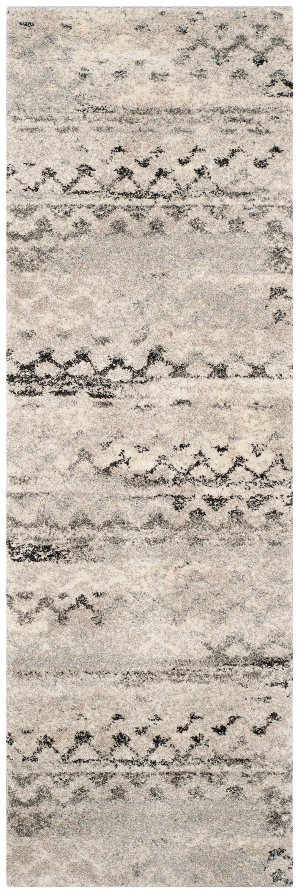 Abstract Shag Luxe Gray Synthetic 27" Area Rug