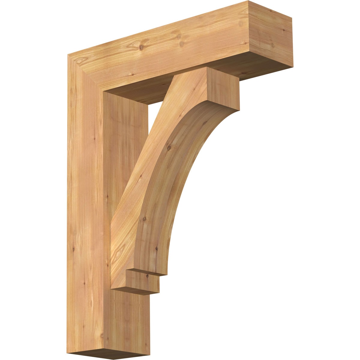 Ekena Millwork 1462780 Imperial Block Smooth Bracket with Offset Brace 7-1/2-in x 26-in x 34-in Western red cedar Brown Wood Standard bracket