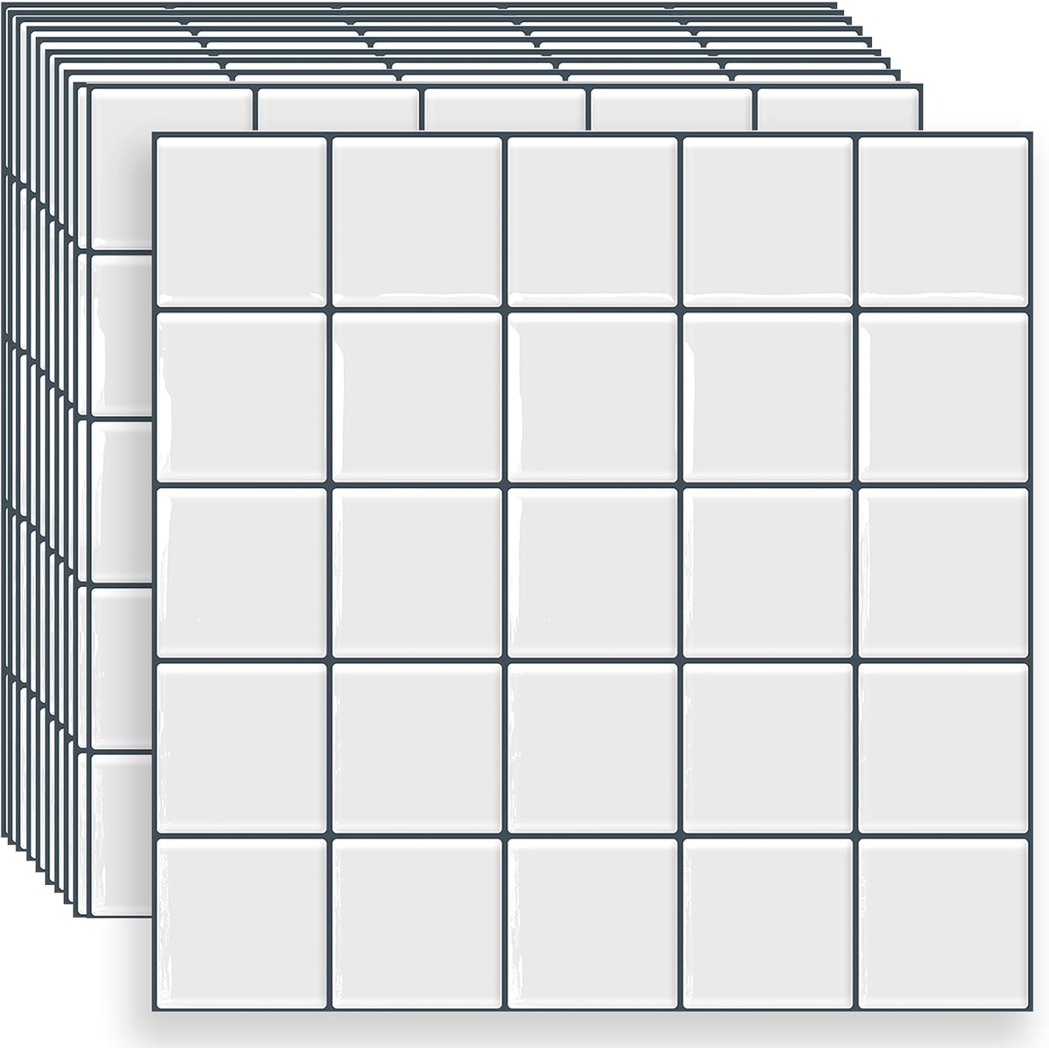 Dewoo Square Peel and Stick Backsplash Tiles Self Adhesive Subway ...
